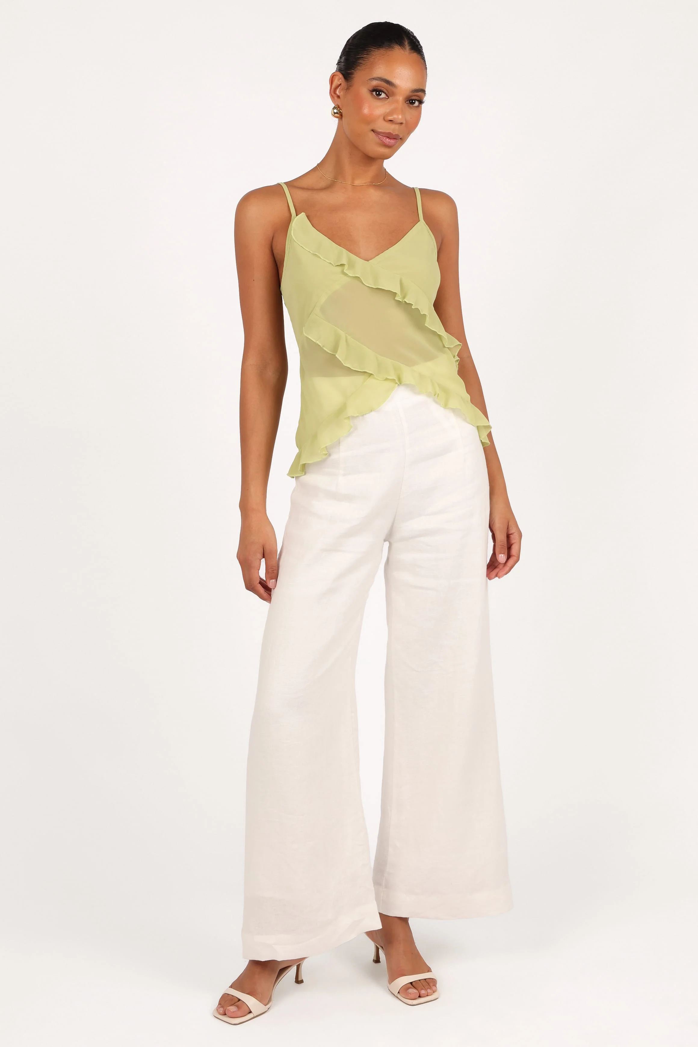 Gabrielle Ruffle Top - Meadow Green - Image 7