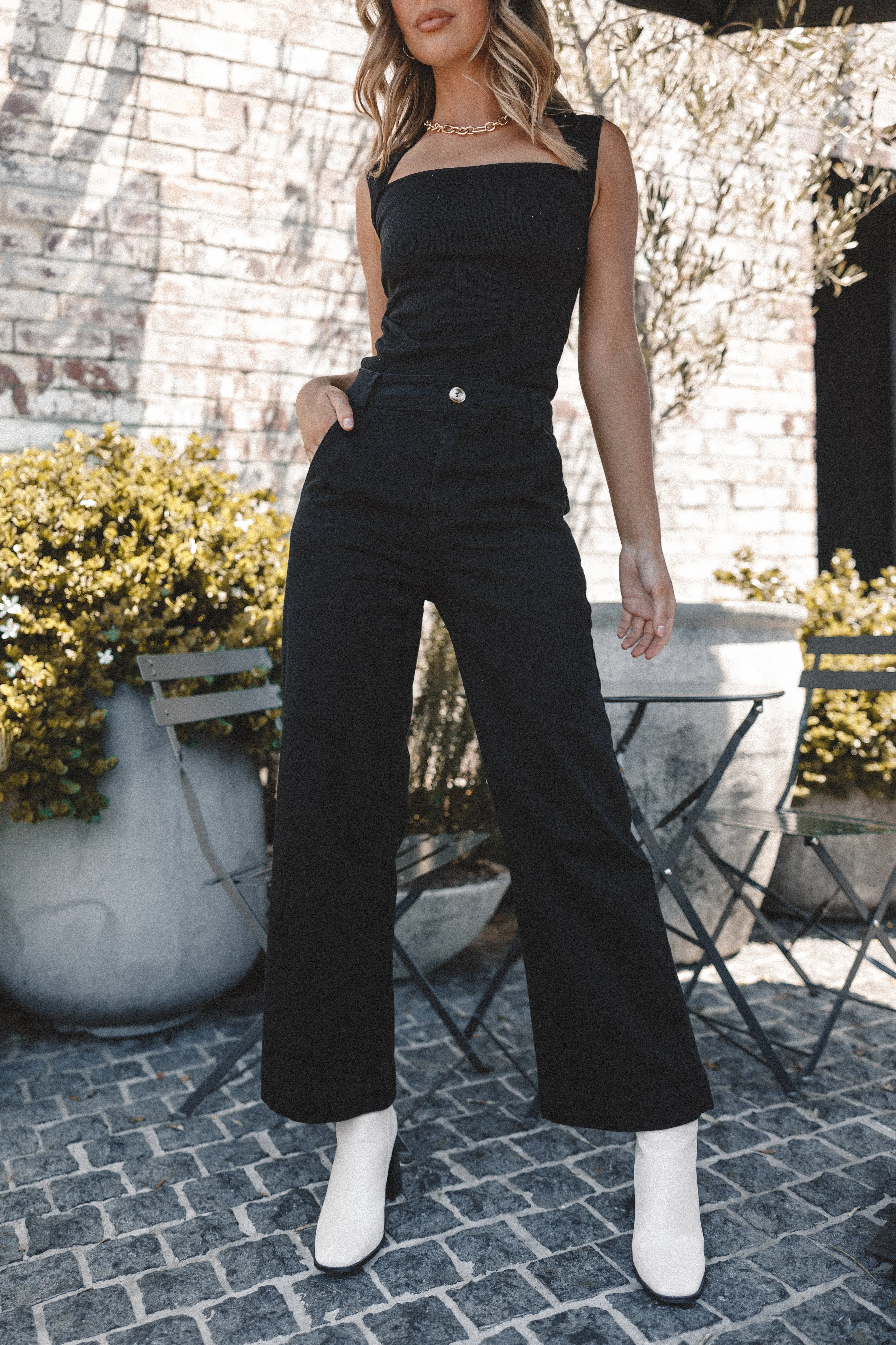 Georgia Wide Leg Pant - Black - Image 2