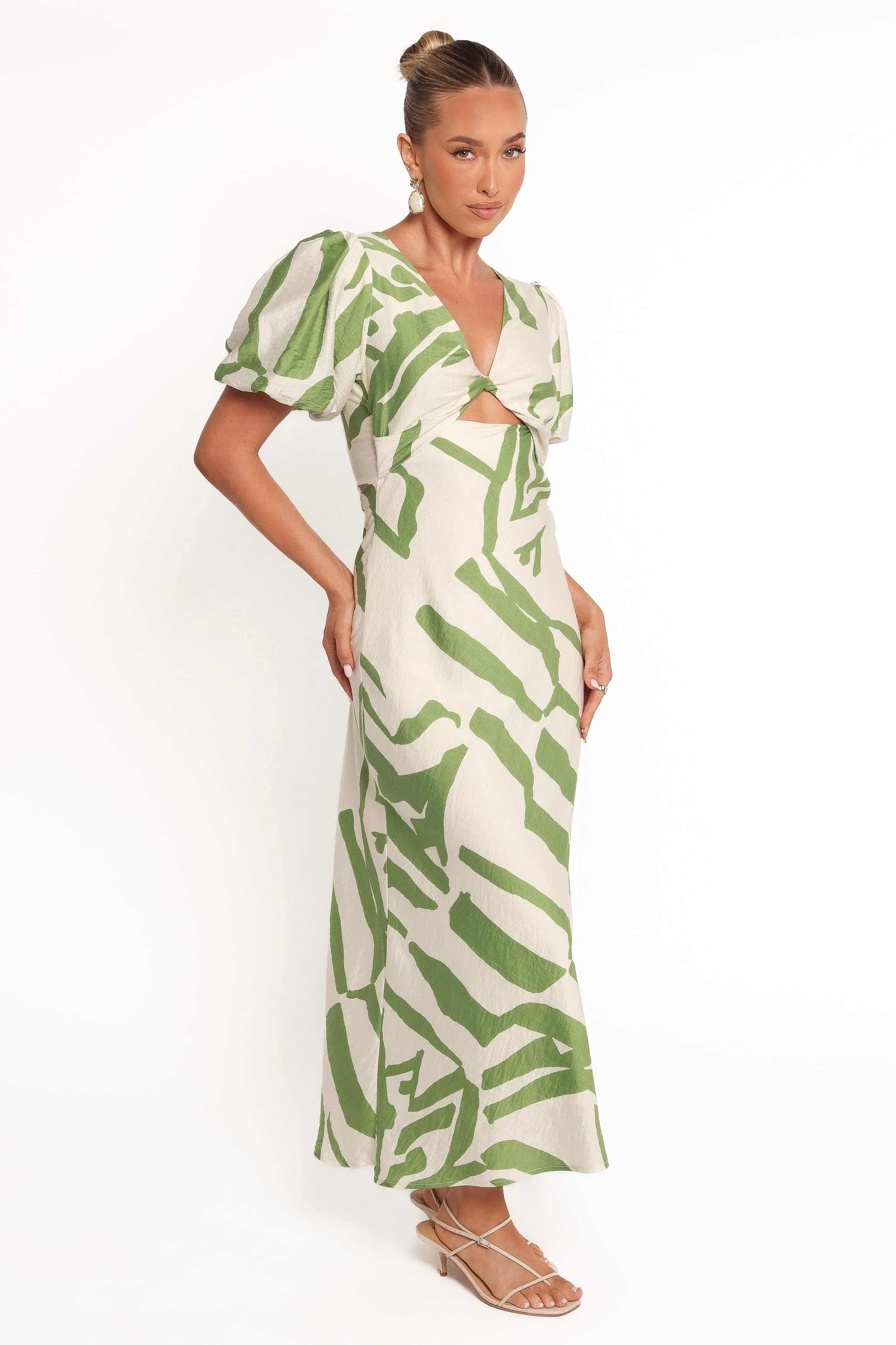 Ginevra Maxi Dress - Cream/Green - Image 5