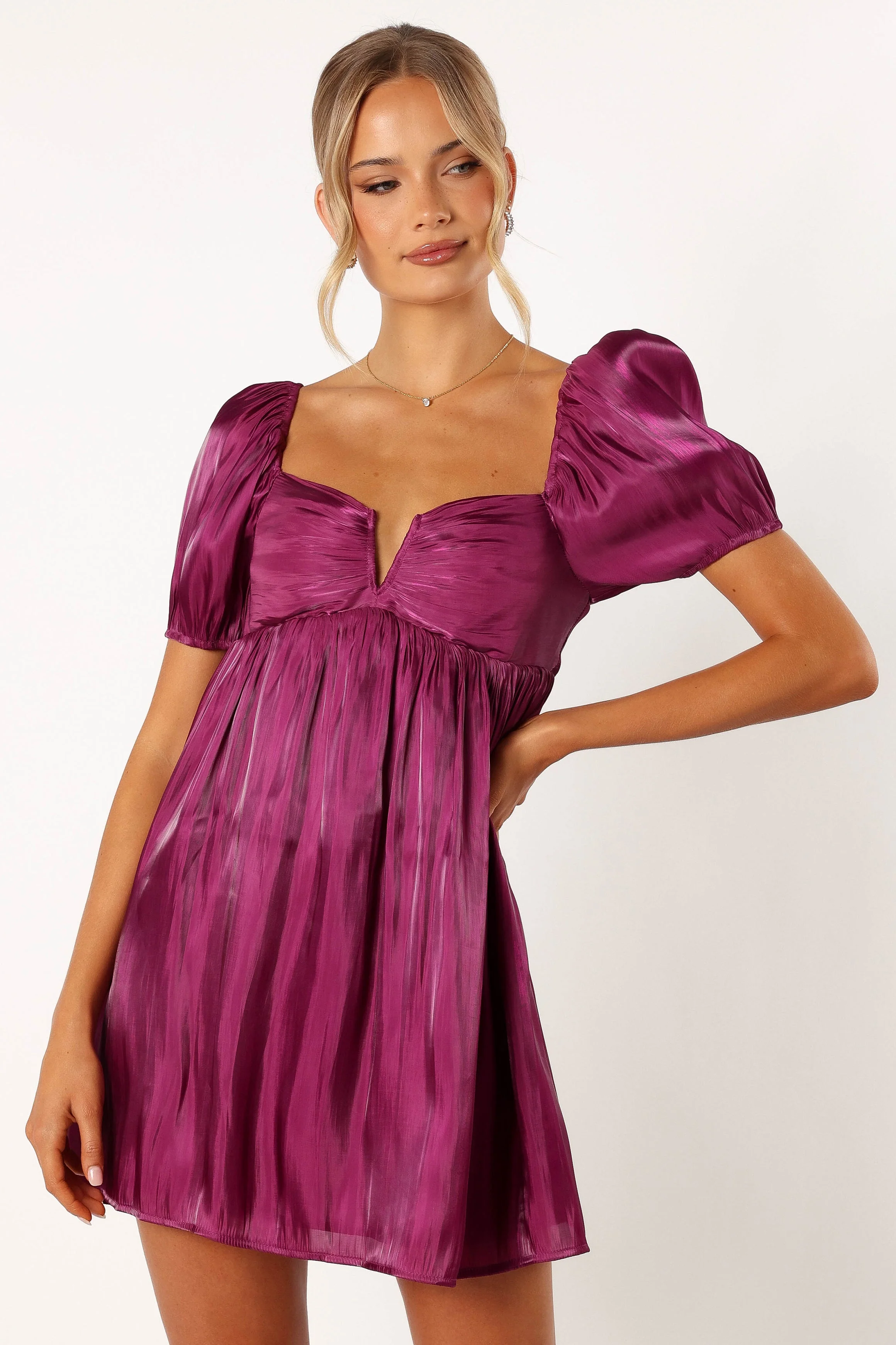 Ginger Mini Dress - Plum - Image 2