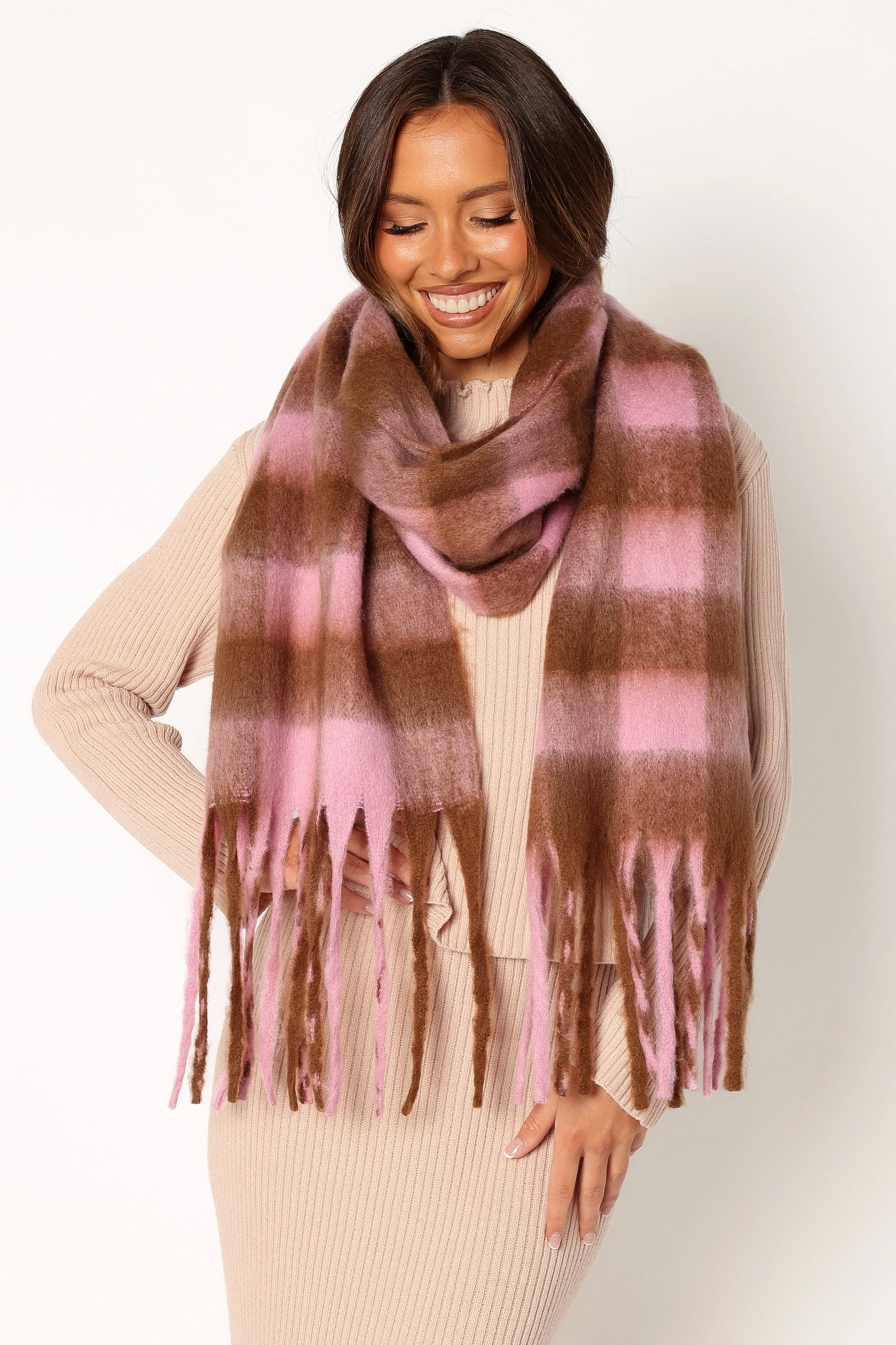 Ginnie Scarf - Pink Check - Image 7
