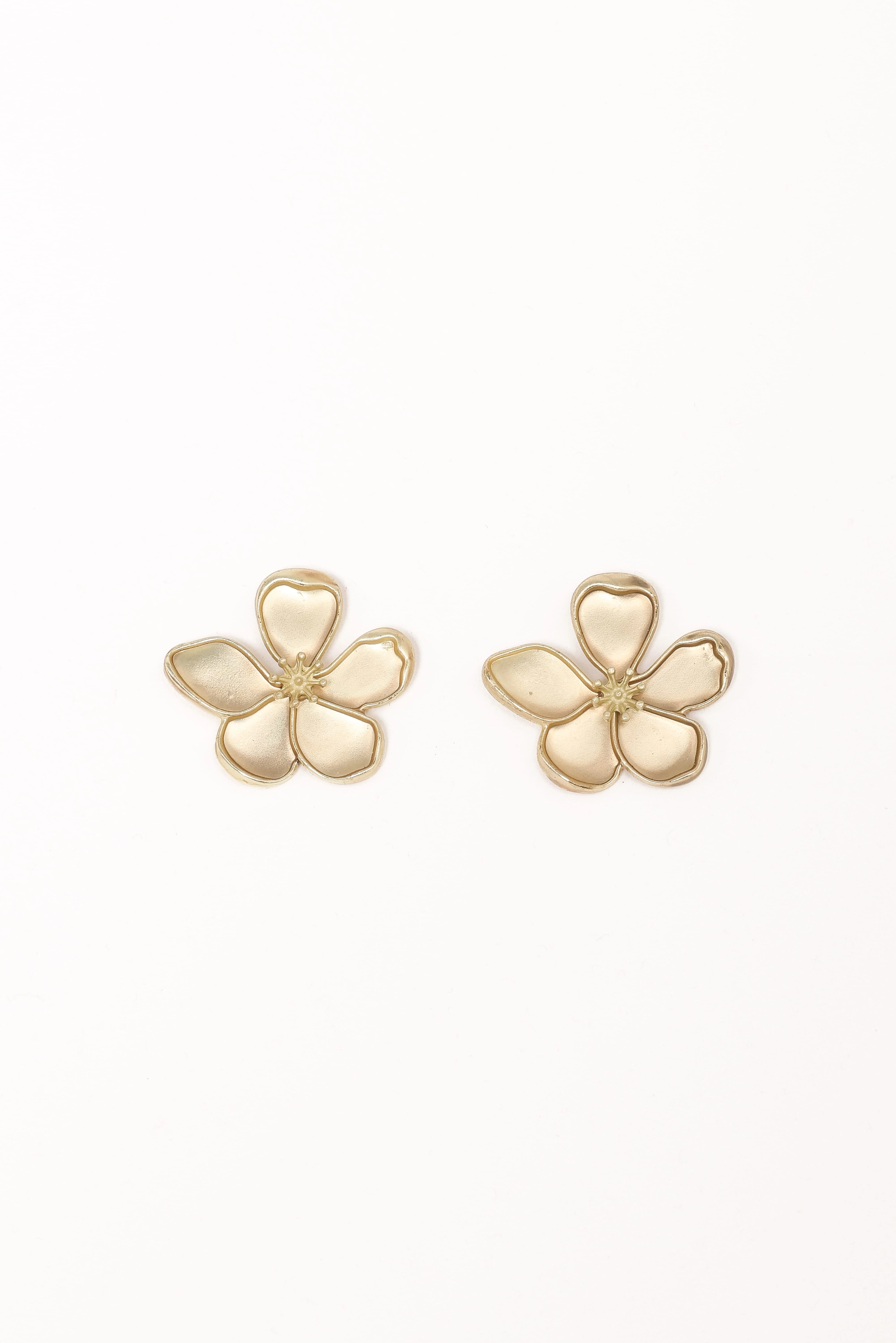 Gisella Flower Earrings - Gold - Image 2