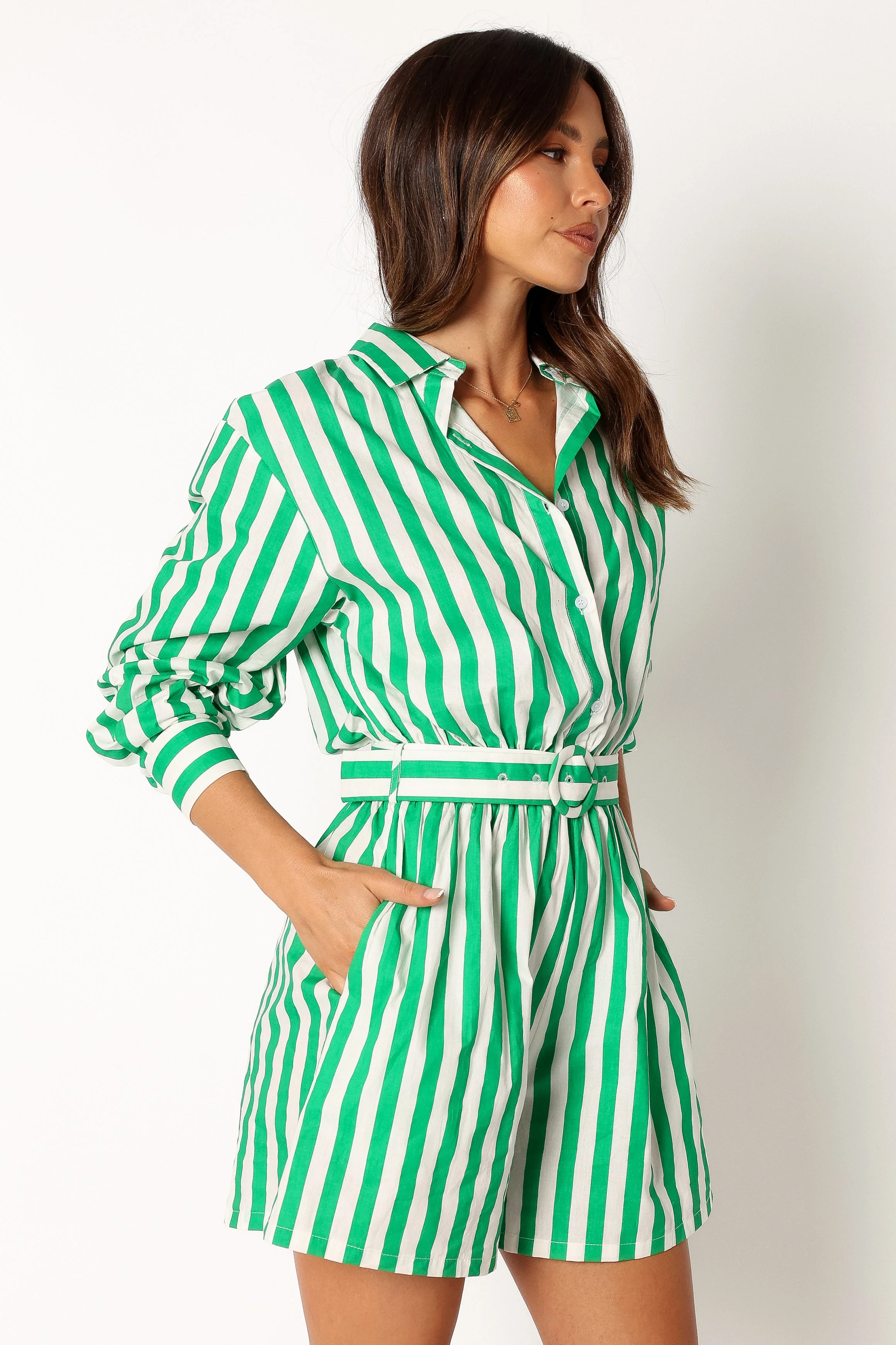 Gloria Playsuit - Green Stripe - Image 5