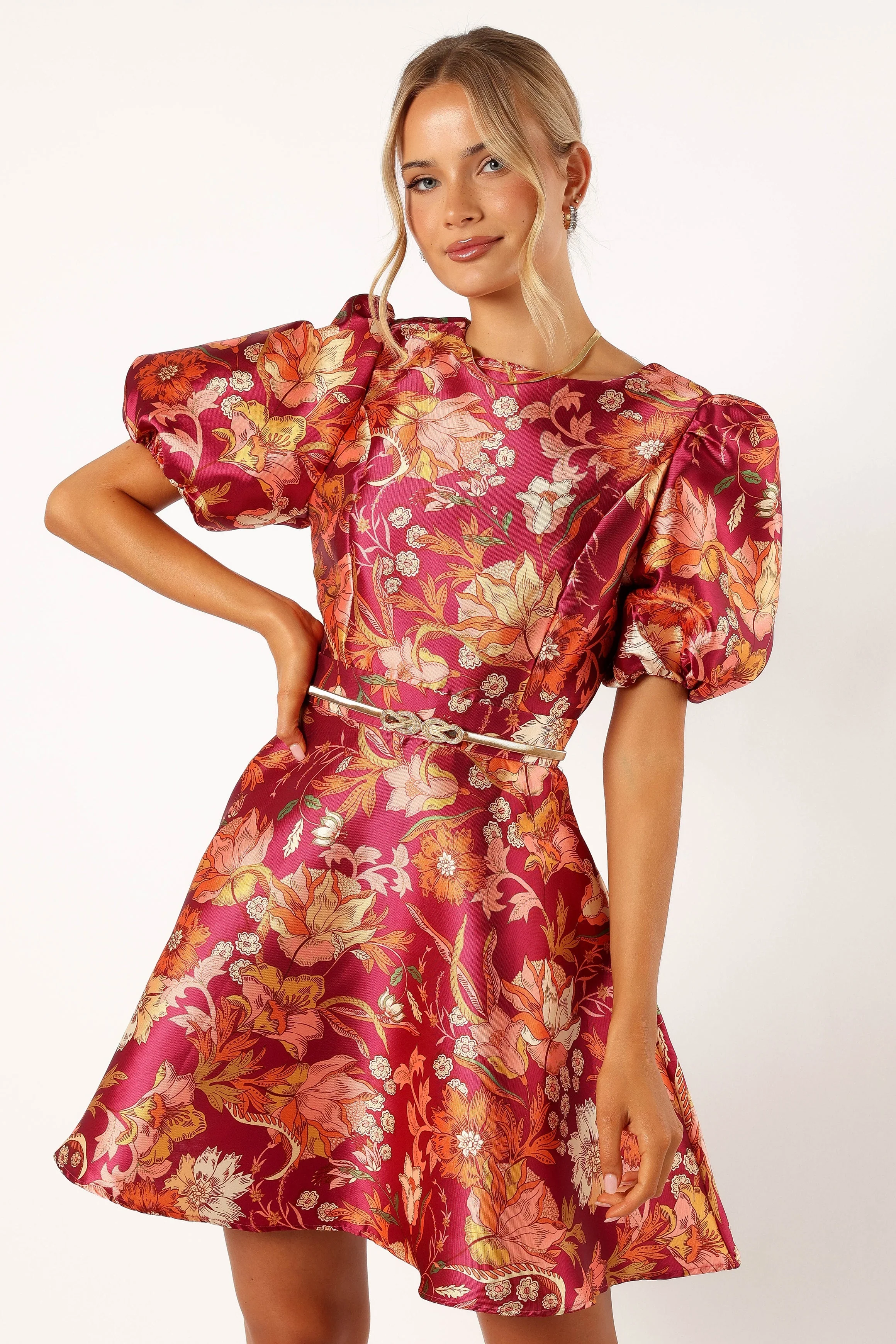Grea Long Sleeve Mini Dress - Ruby Floral - Image 6