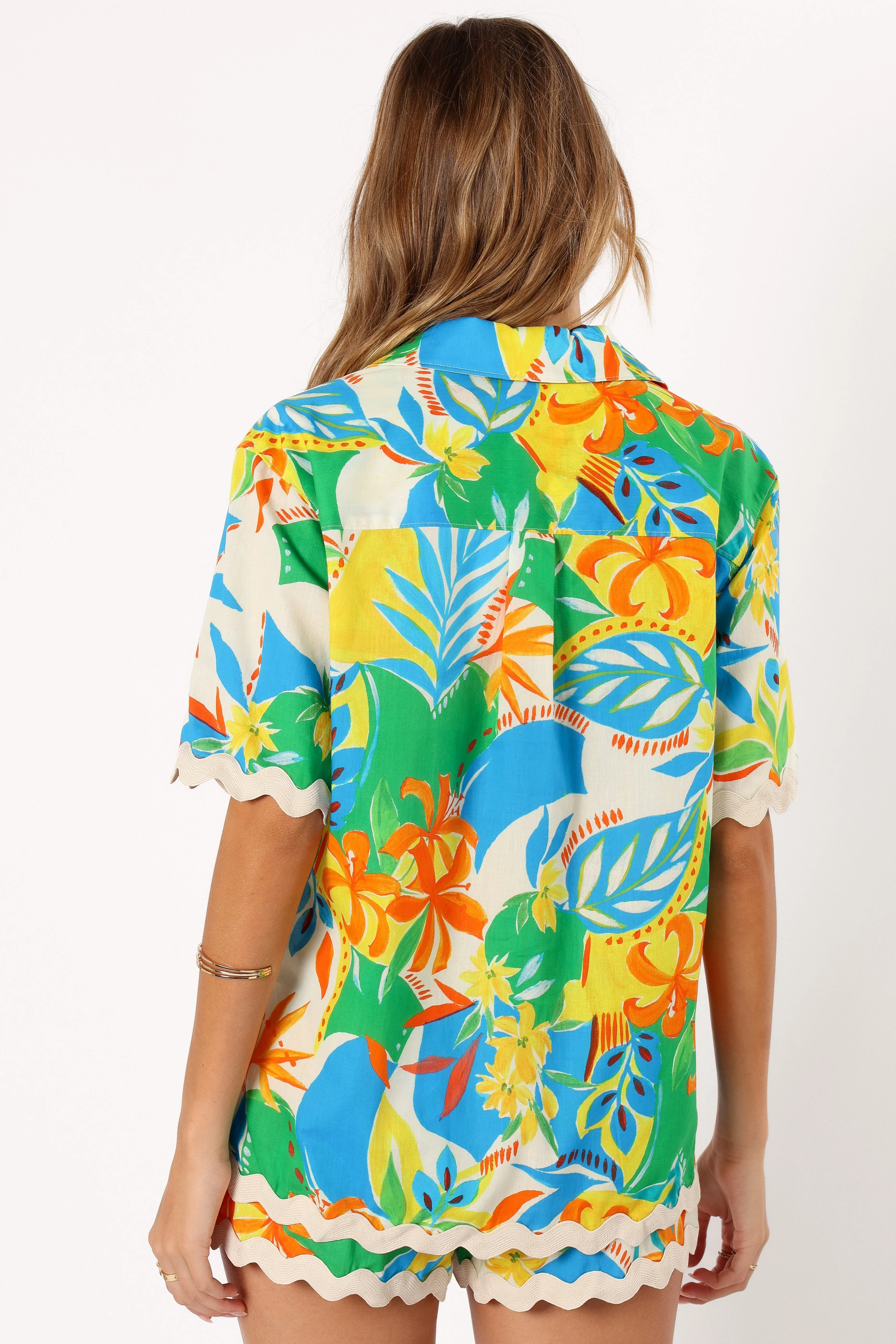 Harriet Button Down Top - Malta Print - Image 7