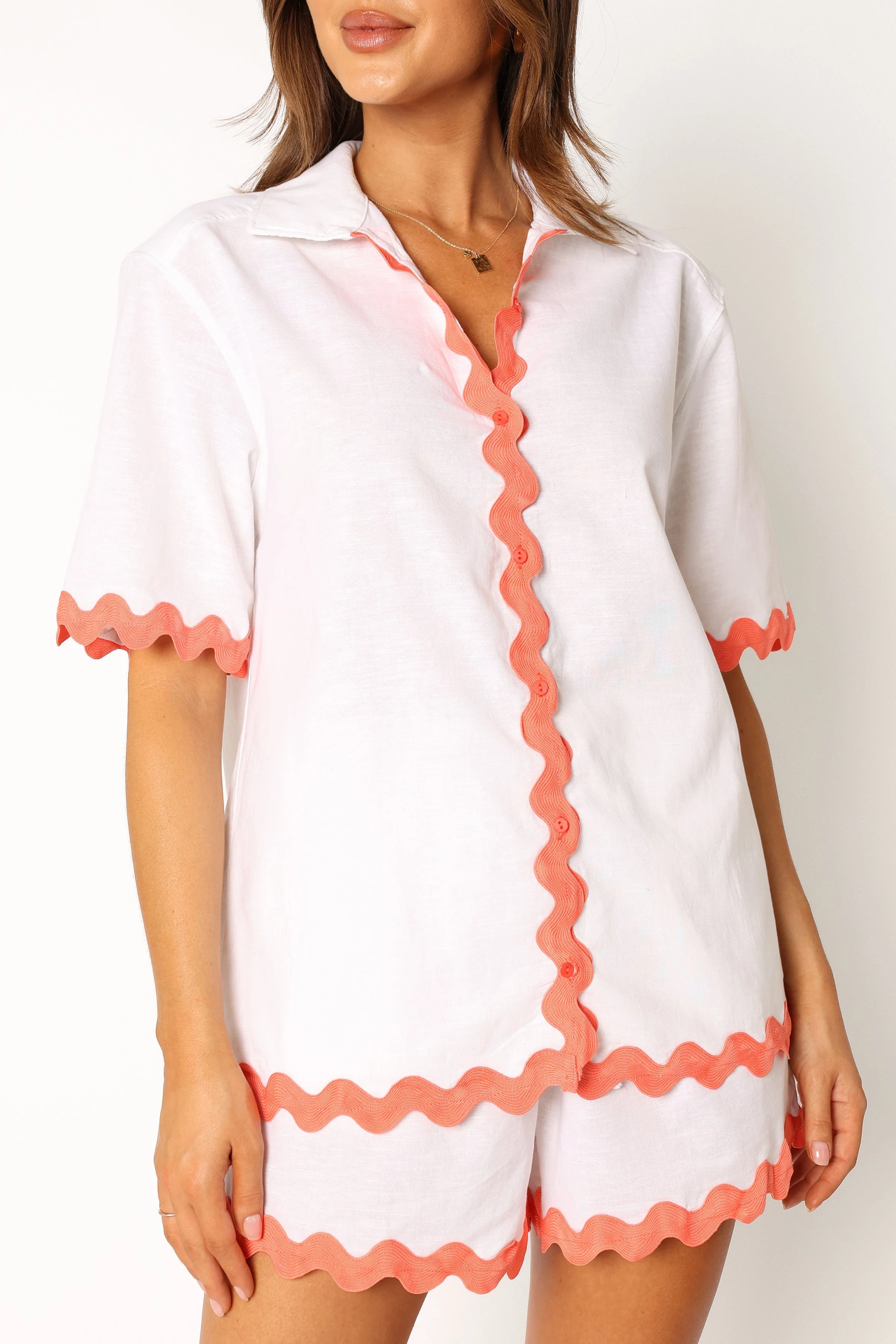 Harry Shirt - White/Melon - Image 6