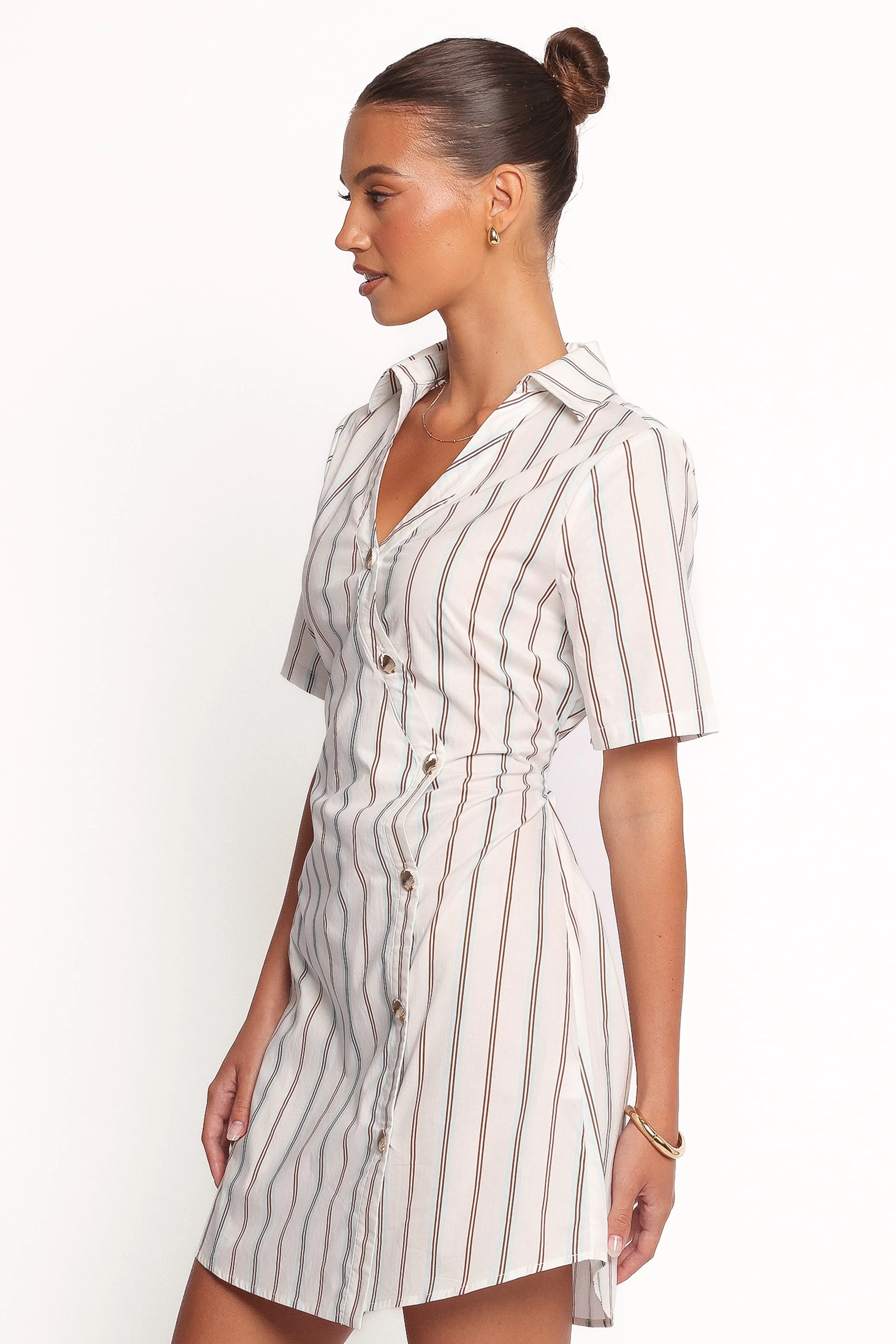 Hayes Mini Dress - Blue Stripe - Image 4