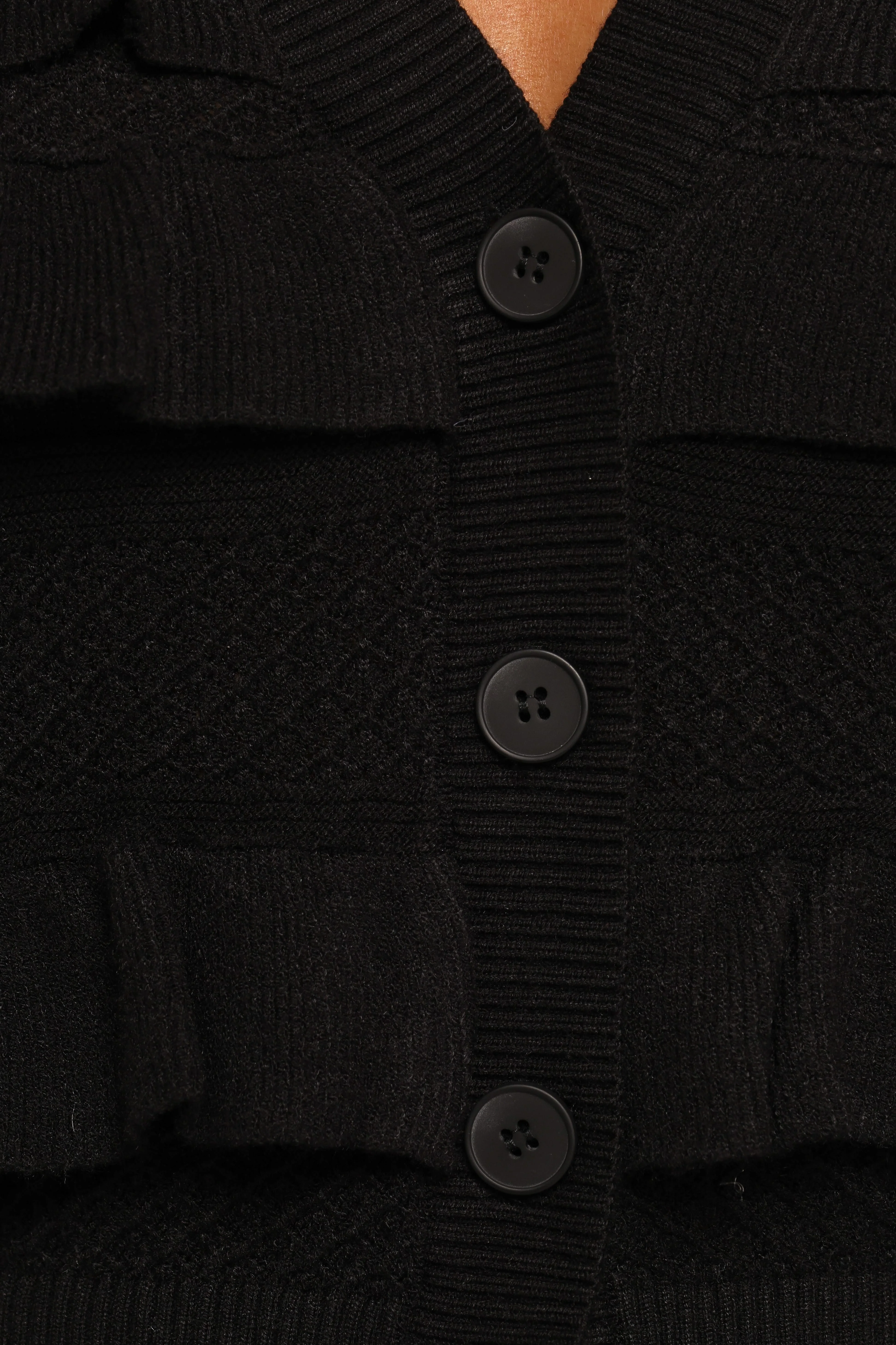Hayworth Ruffle Detail Cardigan - Black - Image 6