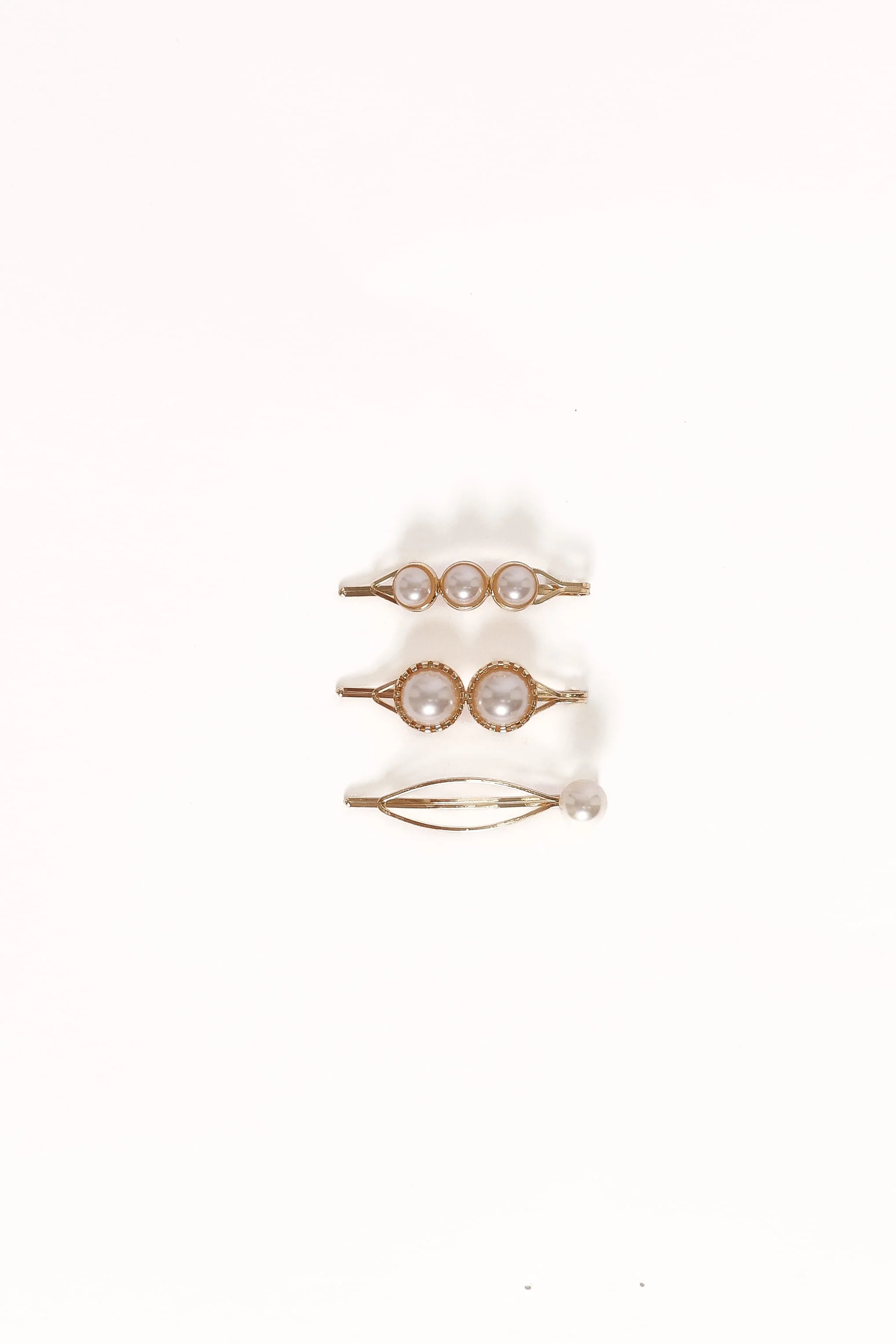 Henrietta Hair Clip Set - Gold/Pearl - Image 2