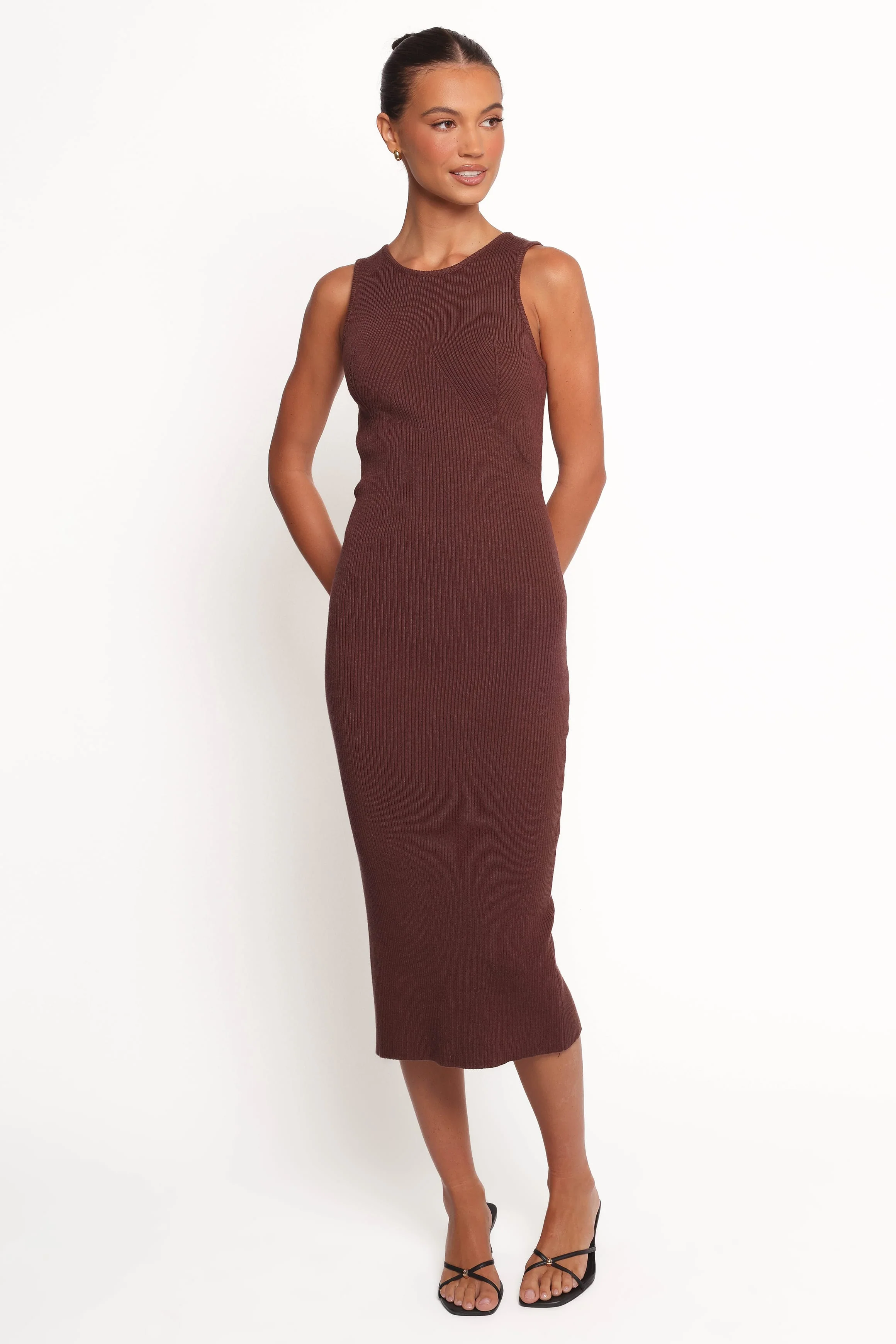 Hollis Midi Dress - Chocolate - Image 3
