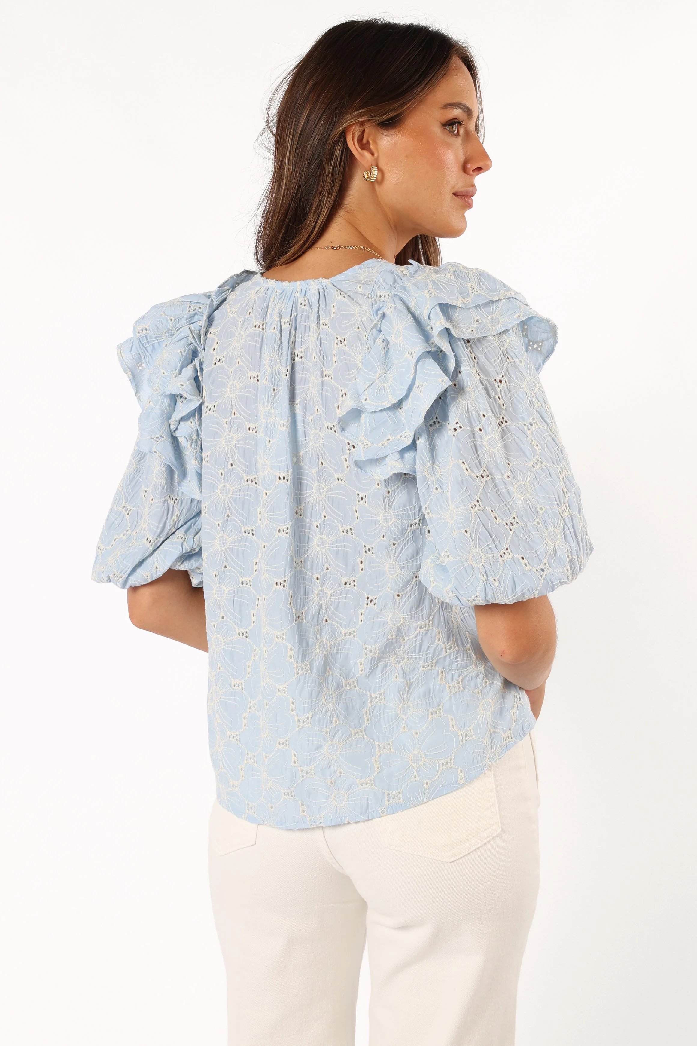 Iris Ruffled Top - Blue - Image 7