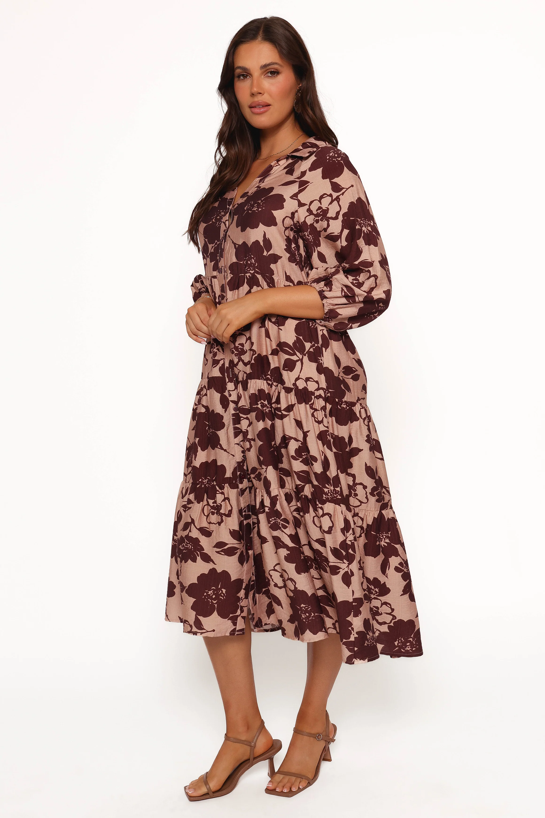 Isaac Maxi Dress - Brown Floral - Image 3
