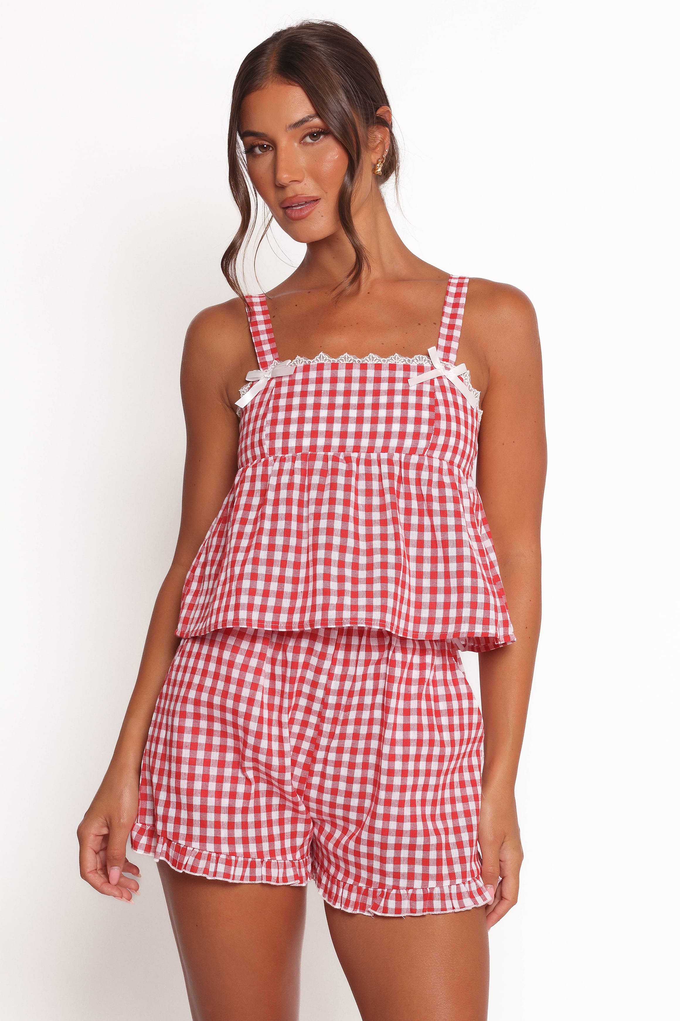 Isidore Gingham Short Set - Red - Image 2