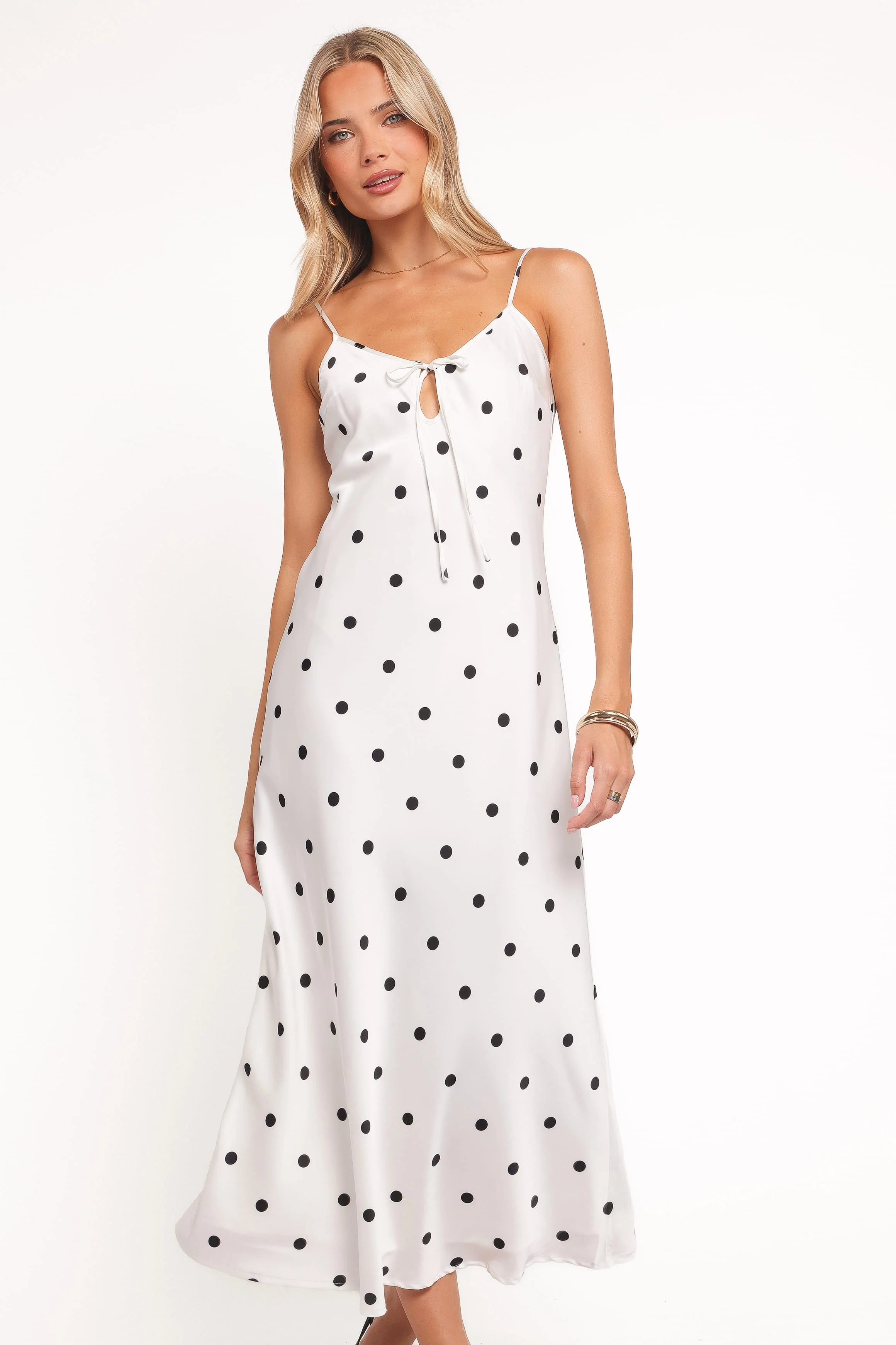 Jamila Midi Dress - White Polka Dot - Image 5