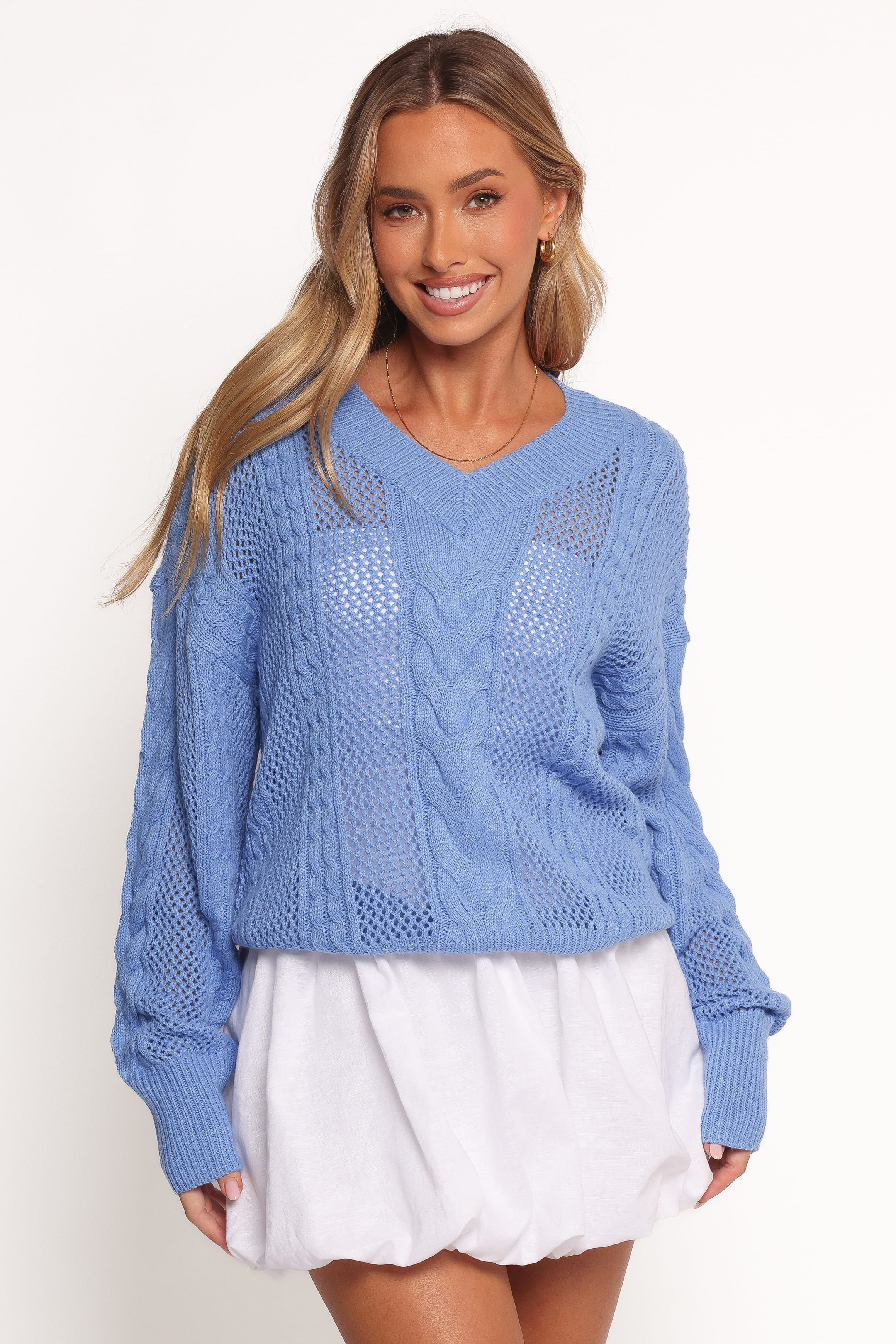 Janie Knit Sweater - Blue - Image 3