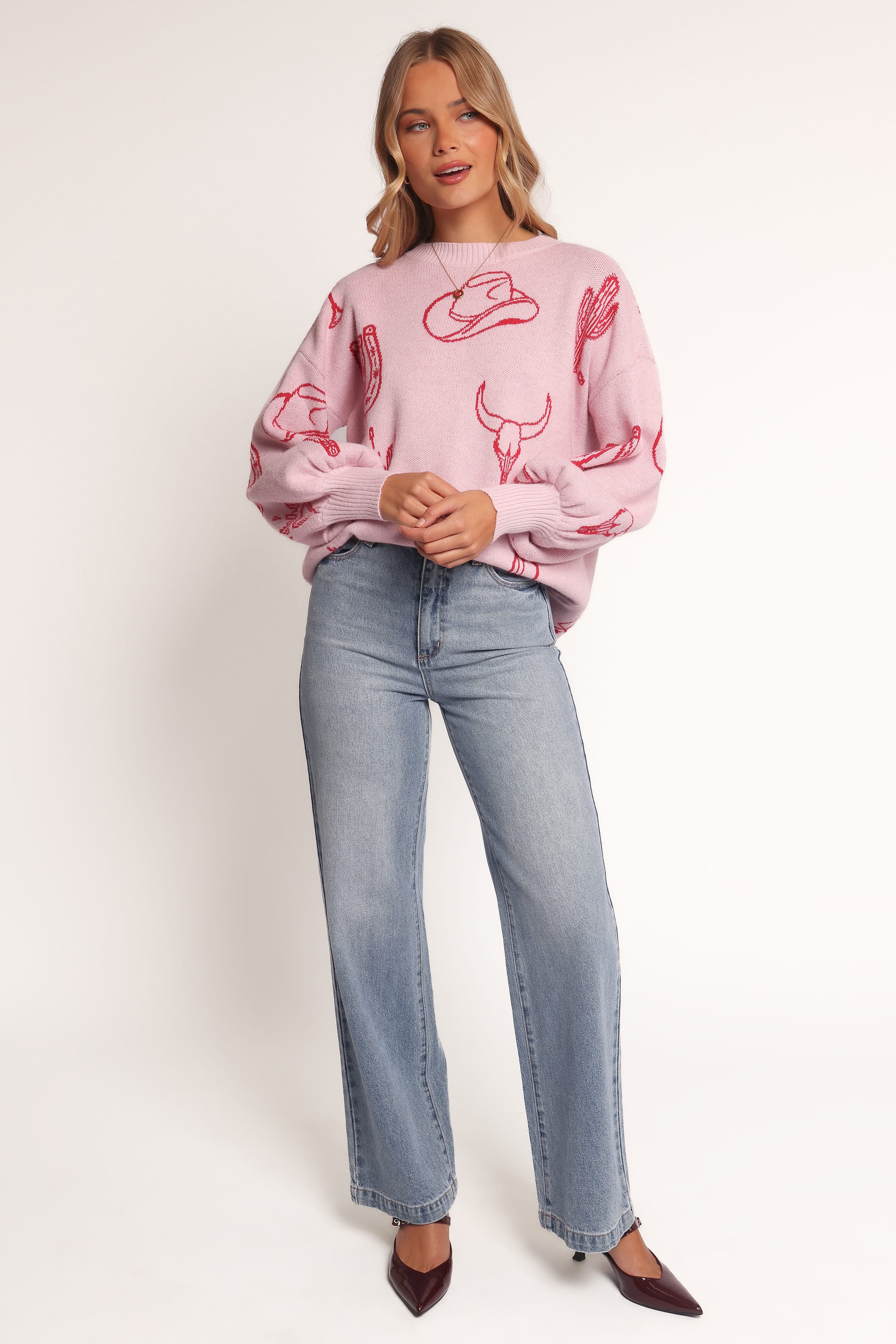 Jax Western Knit Sweater - Pink - Image 5