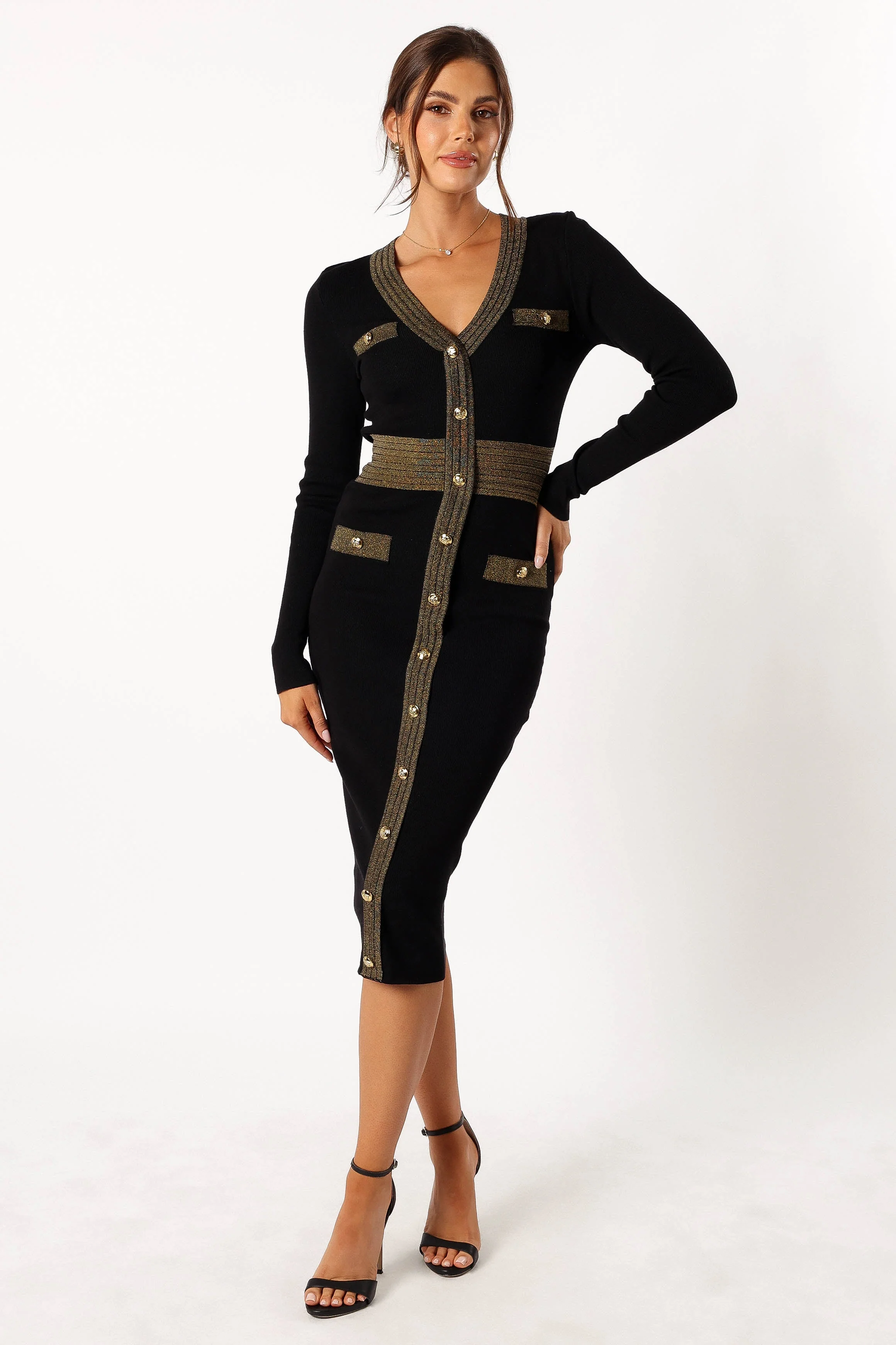 Jaya Longsleeve Midi Dress - Black - Image 2