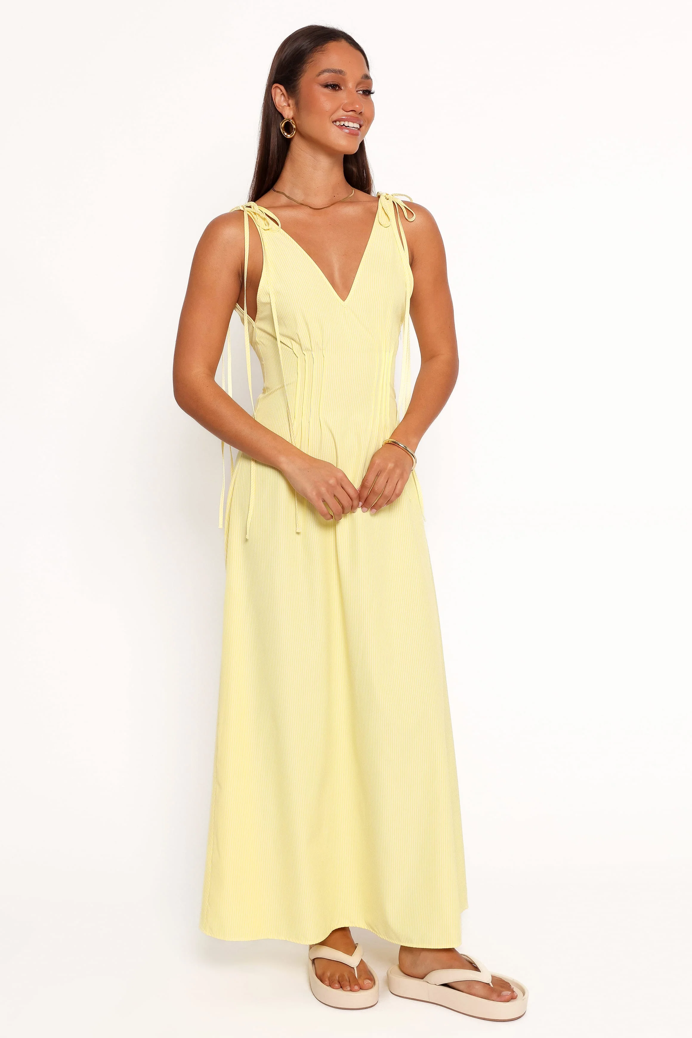 Jaynie Maxi Dress - Yellow Stripe - Image 5