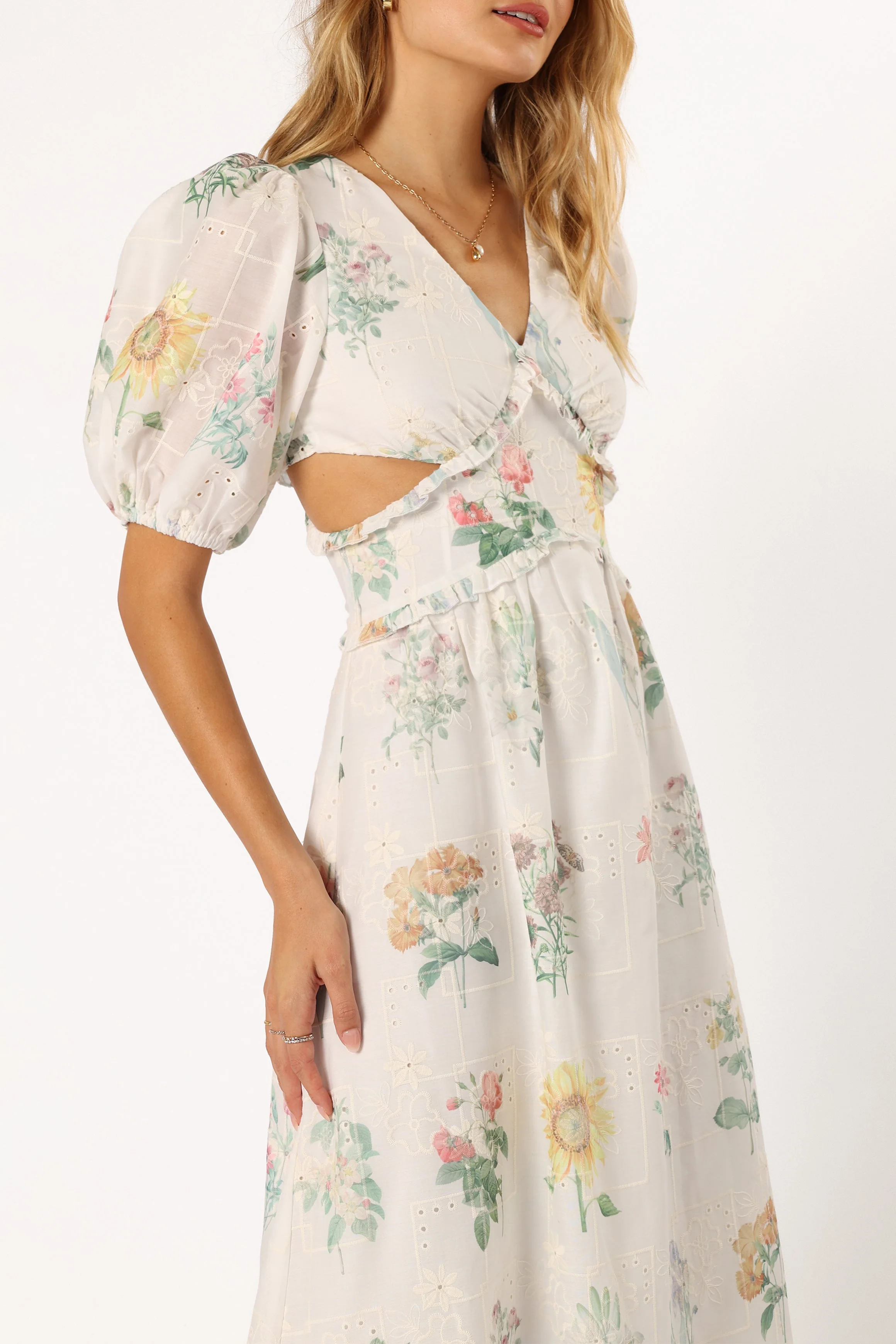 Jemima Puff Shoulder Maxi Dress - Floral - Image 5