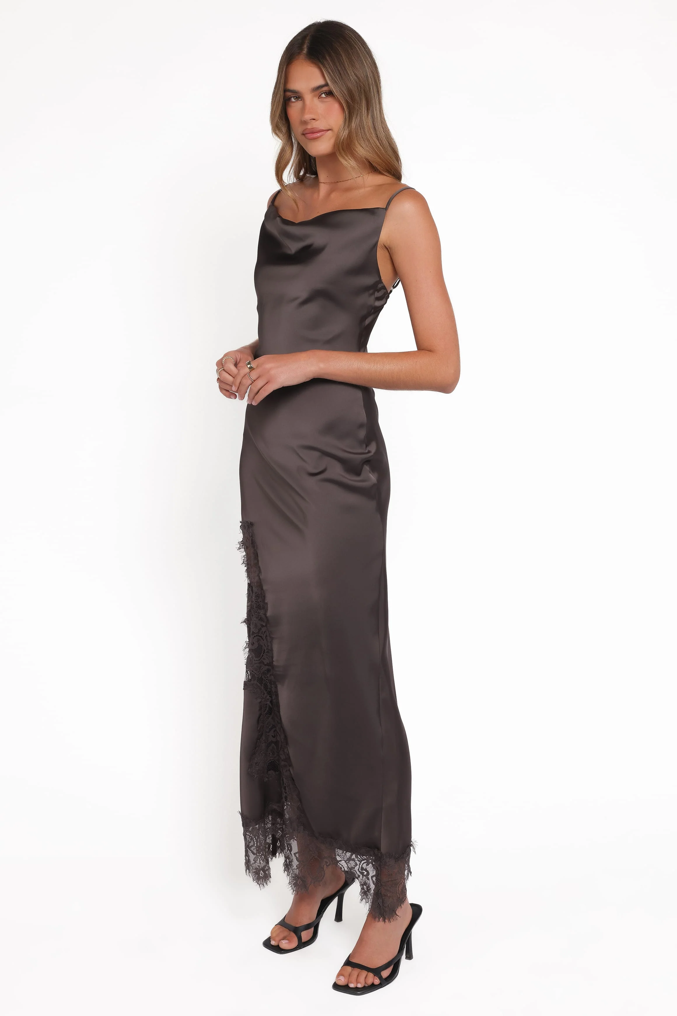 Jeneva Lace Midi Dress - Brown - Image 3