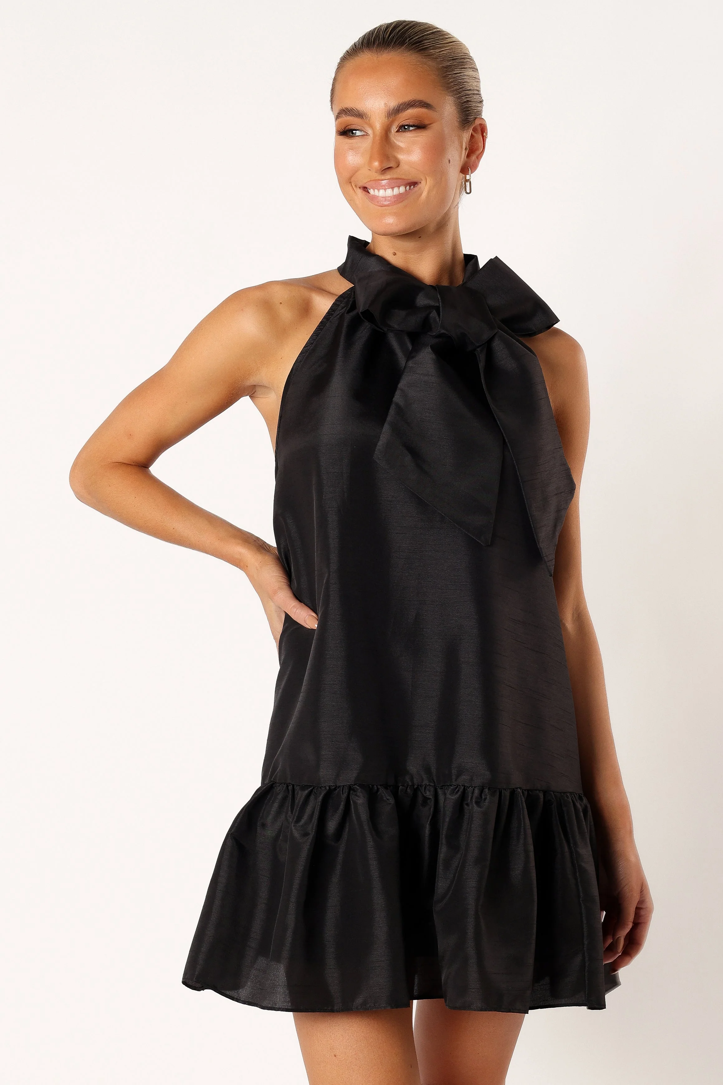 Jenna Halterneck Mini Dress - Black