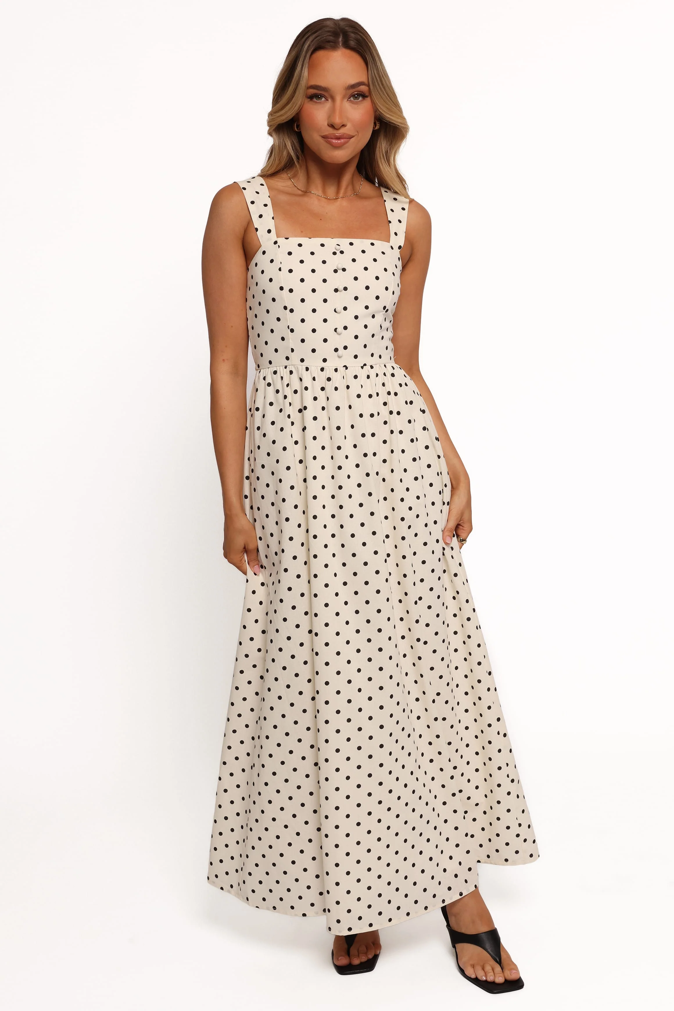 Jenni Maxi Dress - White Polka Dot - Image 2