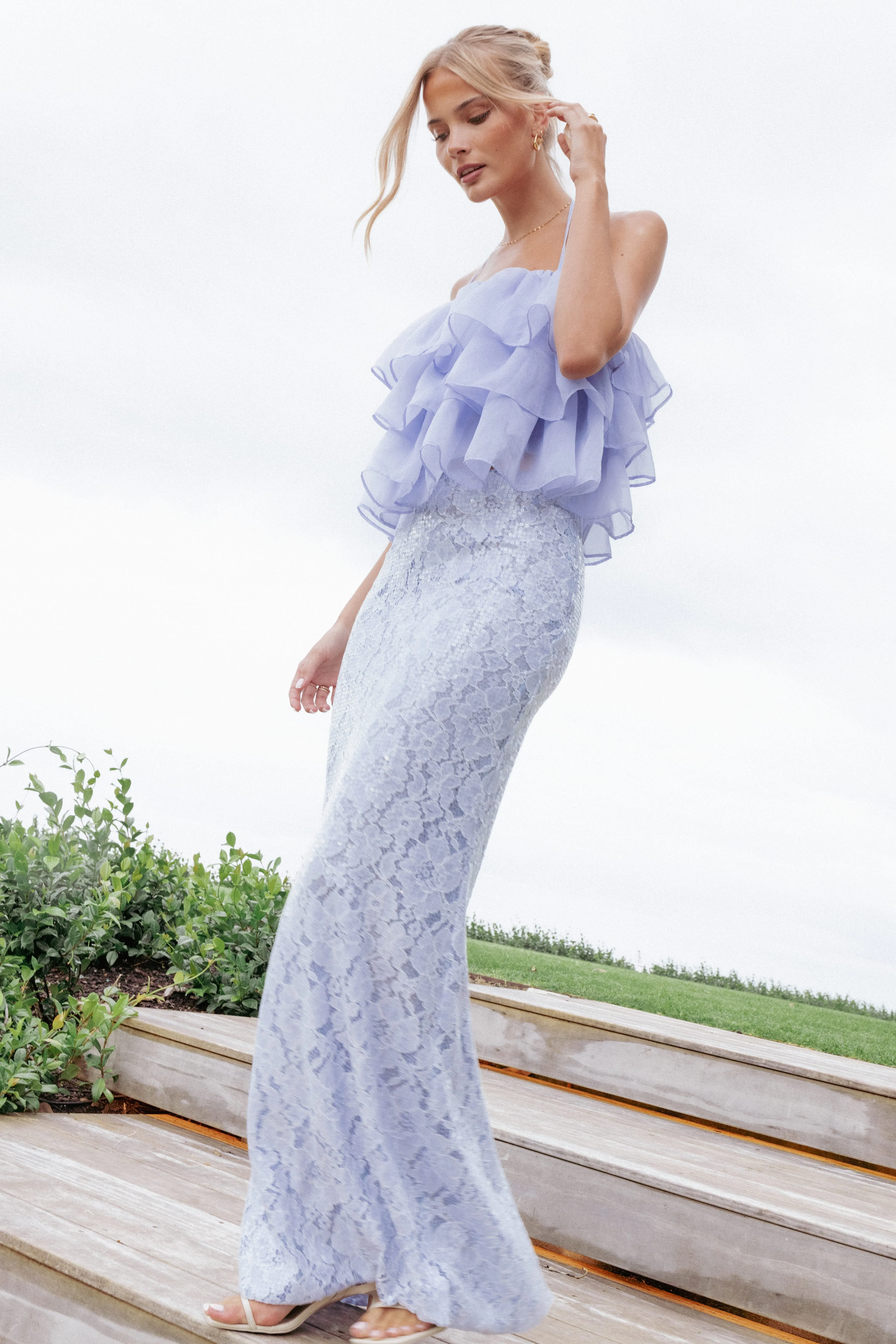Jennings Lace Maxi Skirt - Blue Sequin - Image 8