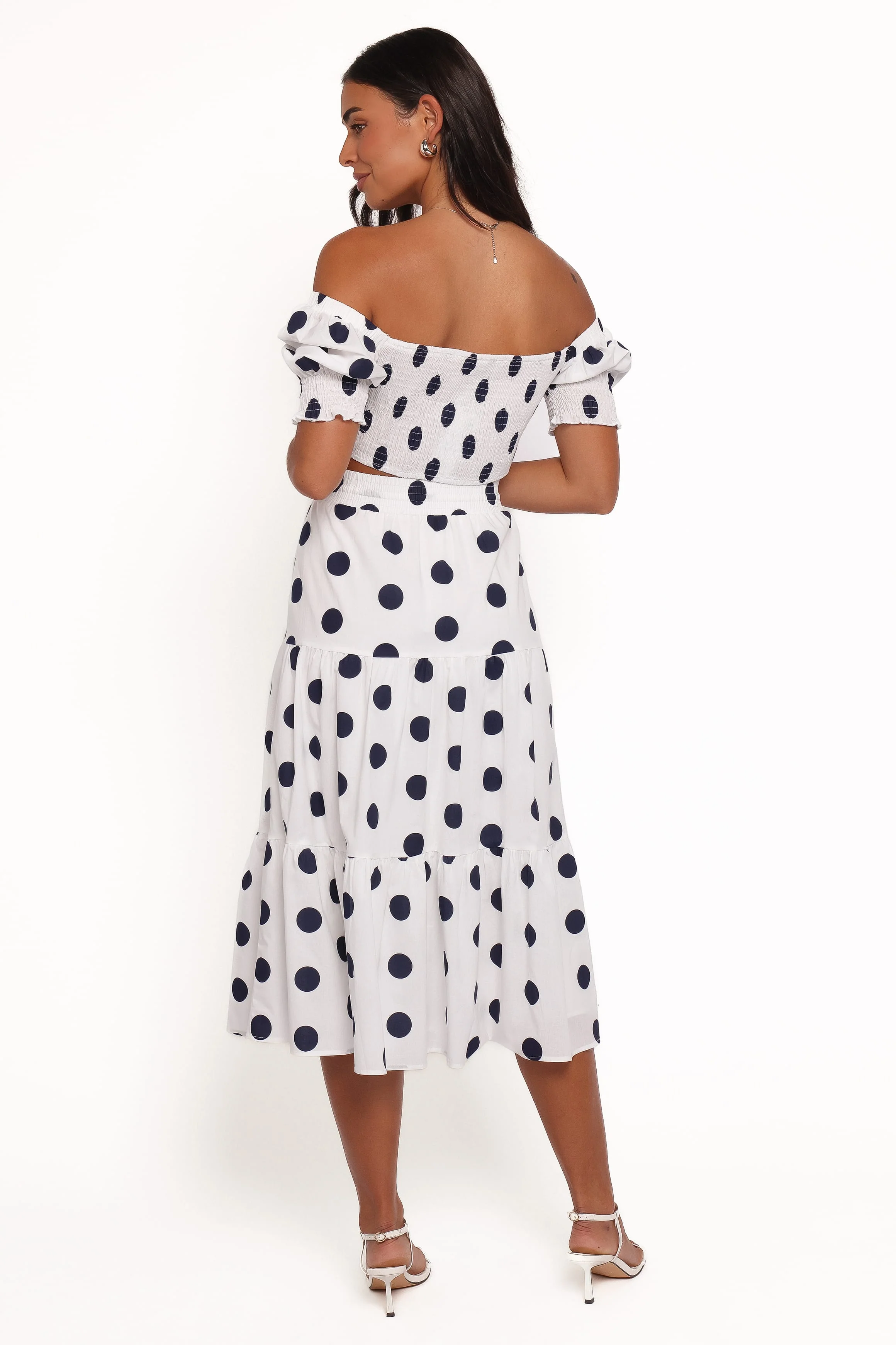 Jenny Midi Skirt Set - Navy Polka Dot - Image 4