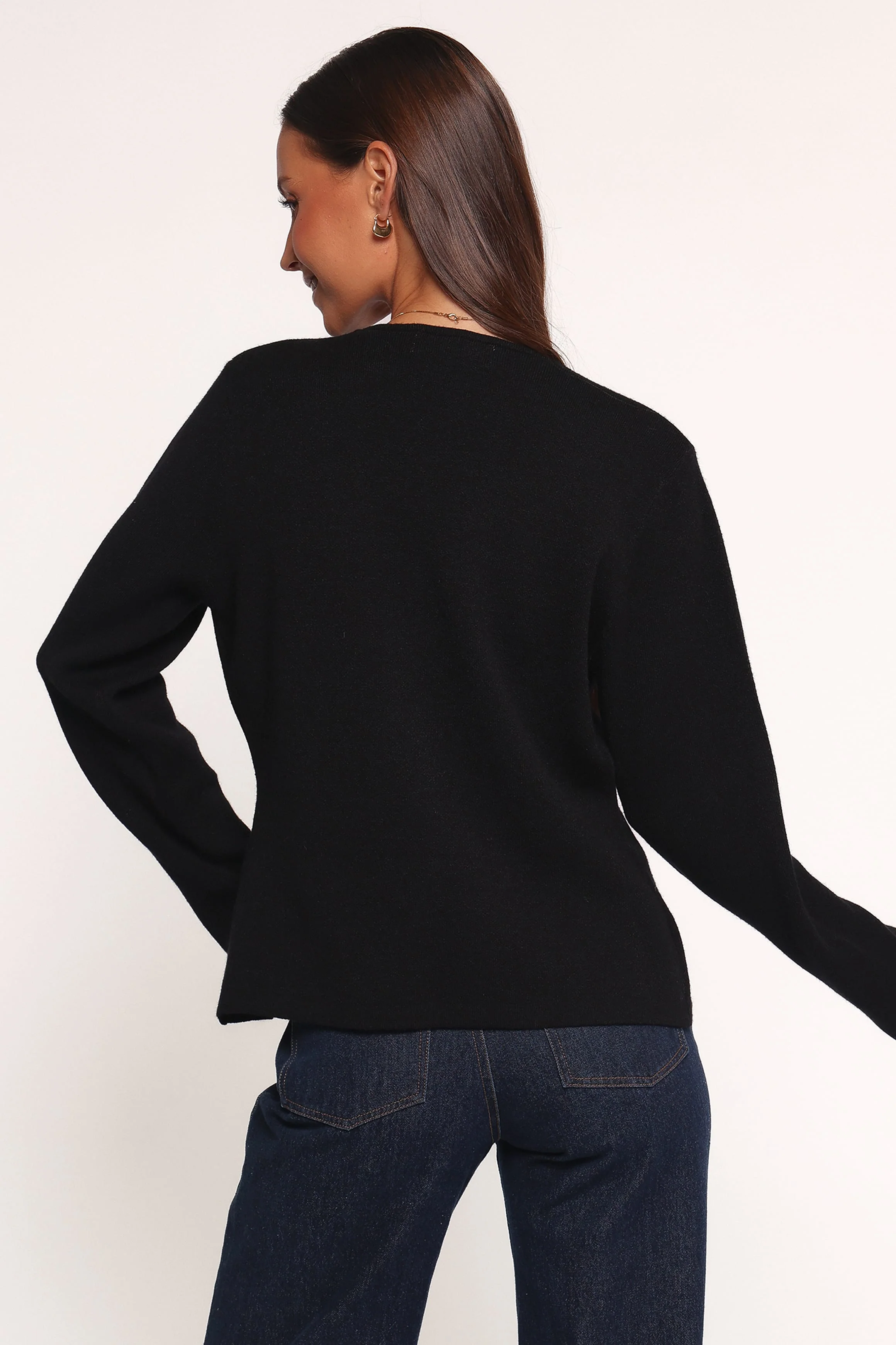 Jett Large Button Cardigan - Black - Image 4