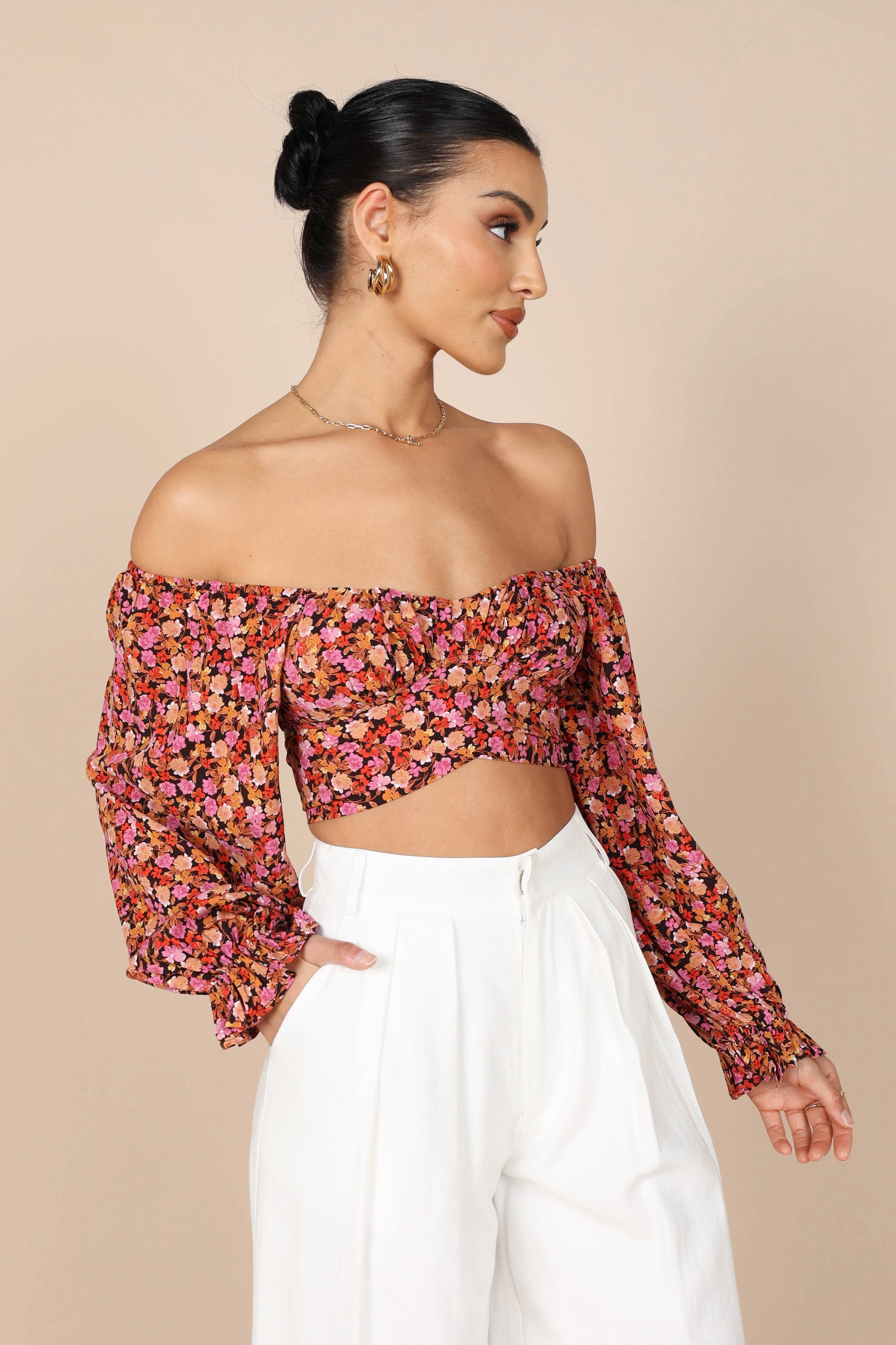 Jillian Cropped Top - Pink Floral - Image 5
