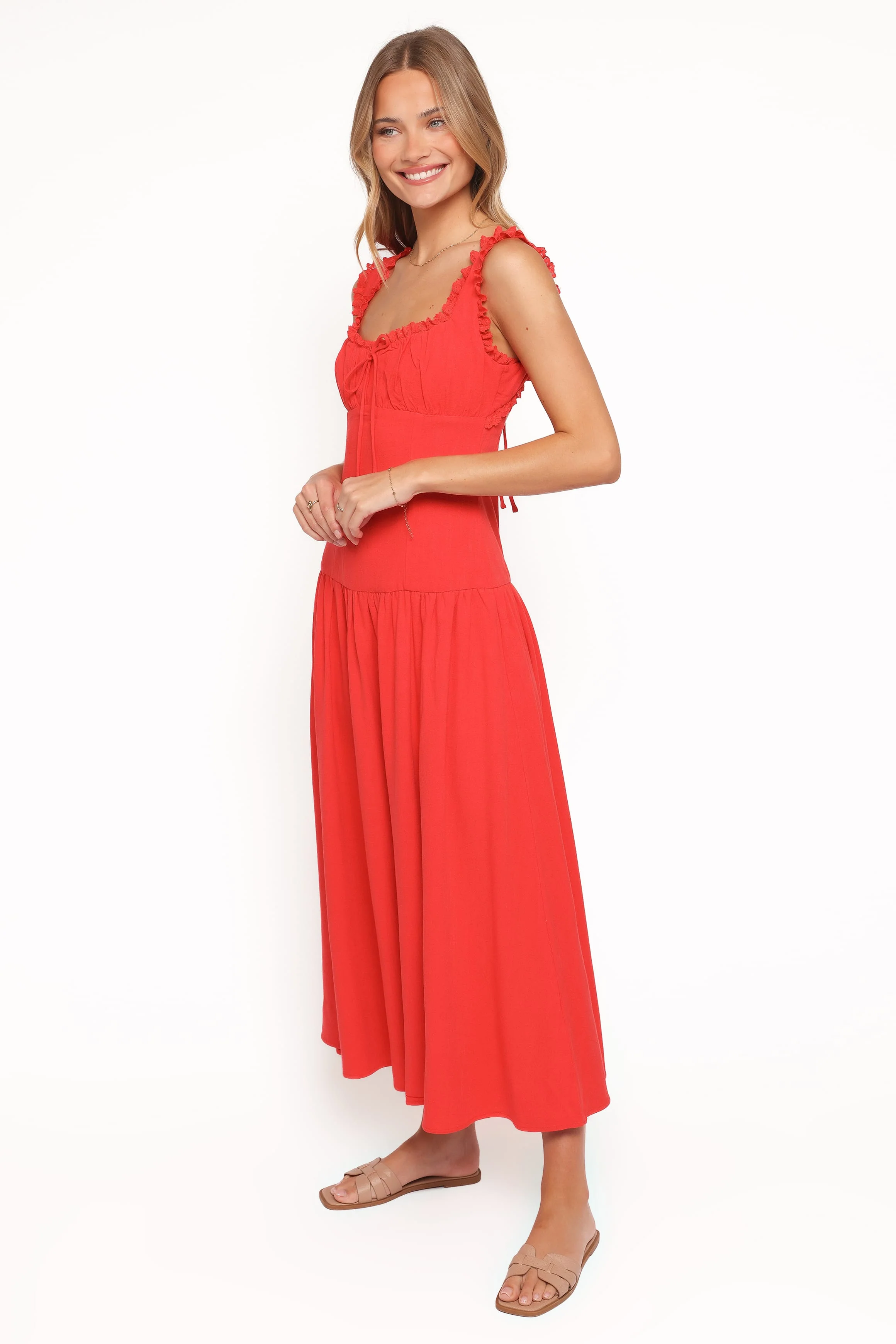 Joann Midi Dress - Red - Image 3