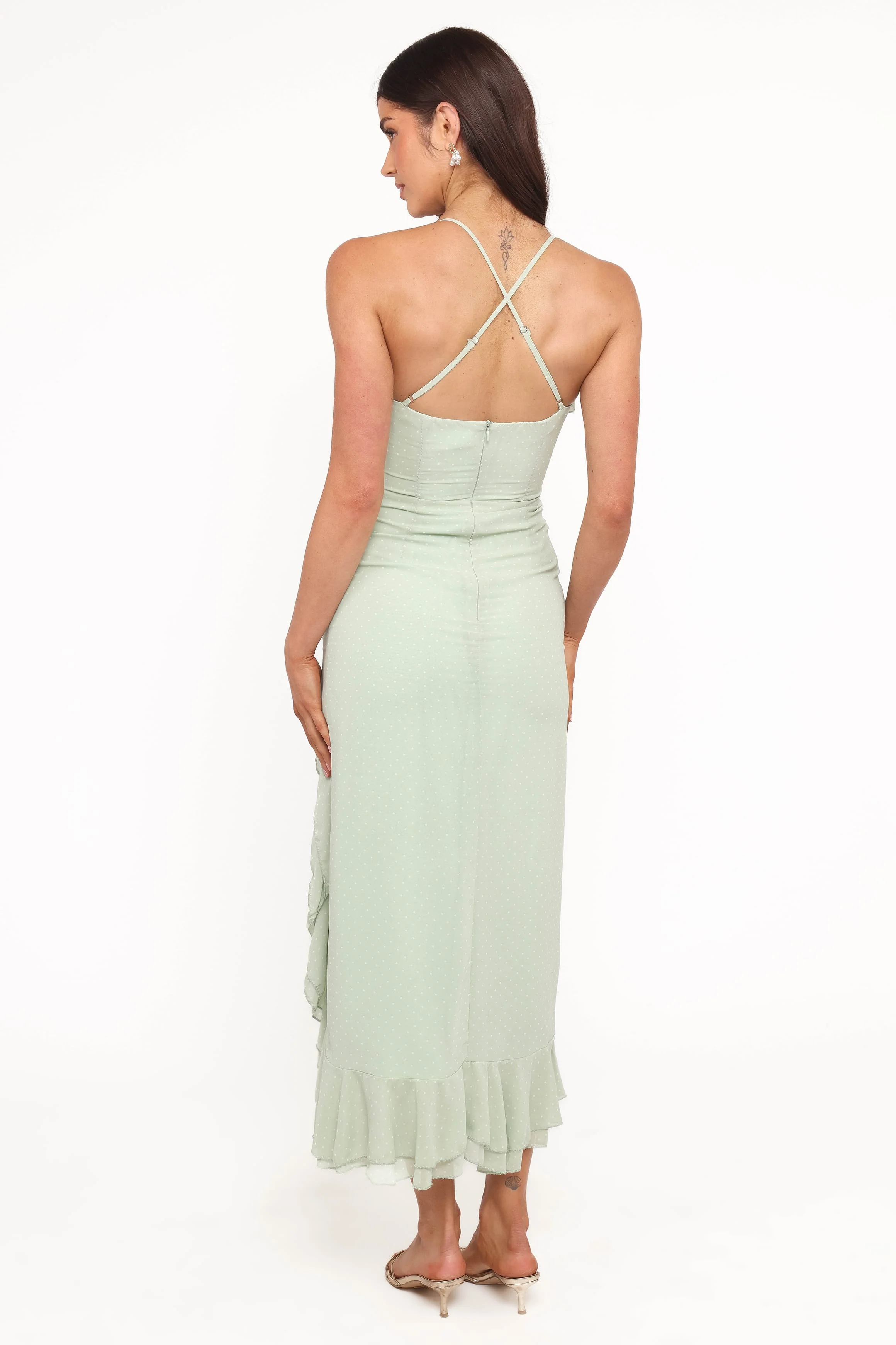 Judy Maxi Dress - Mint Polka Dot - Image 5