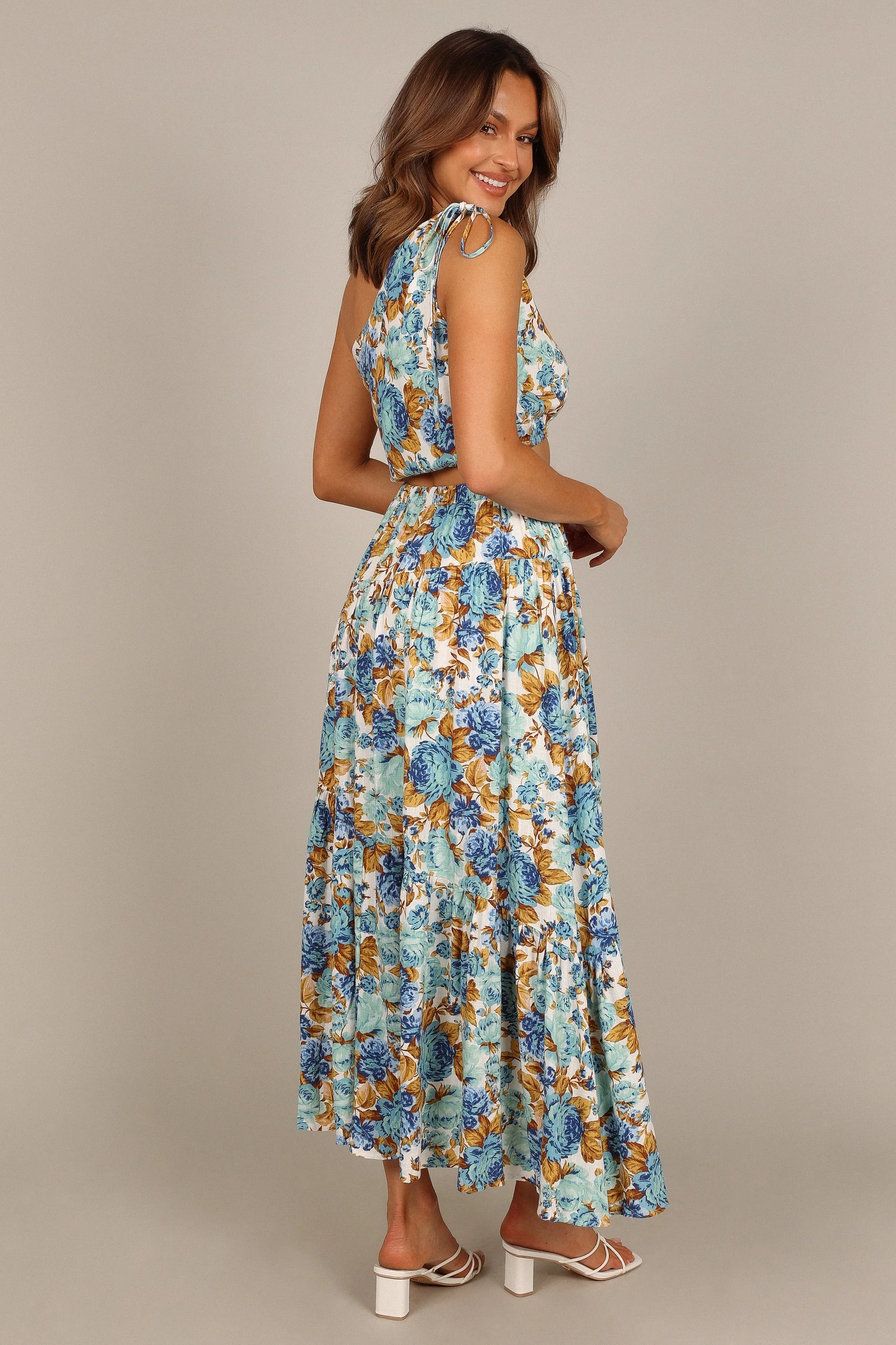 Jules High Waisted Maxi Skirt - Blue Floral - Image 3