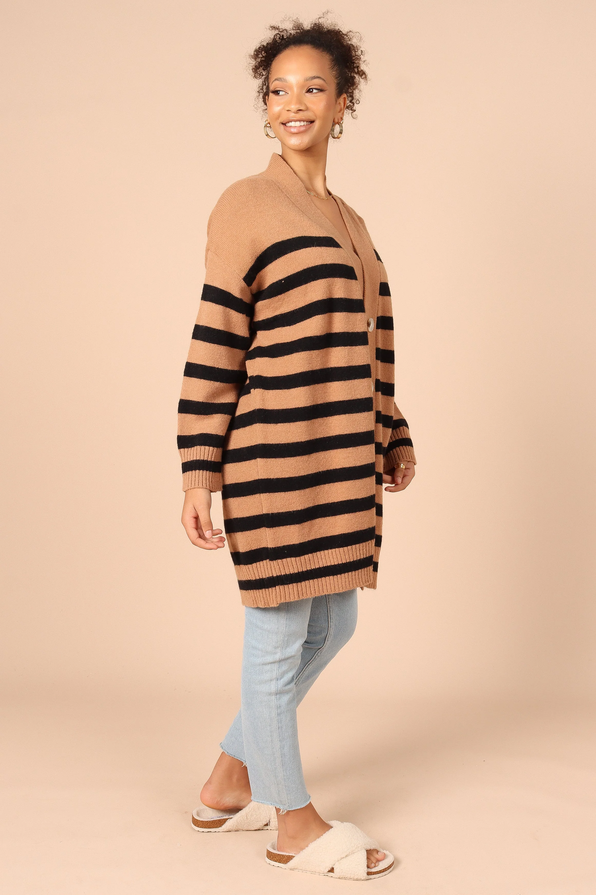 Julie Cardigan - Tan Stripe - Image 4