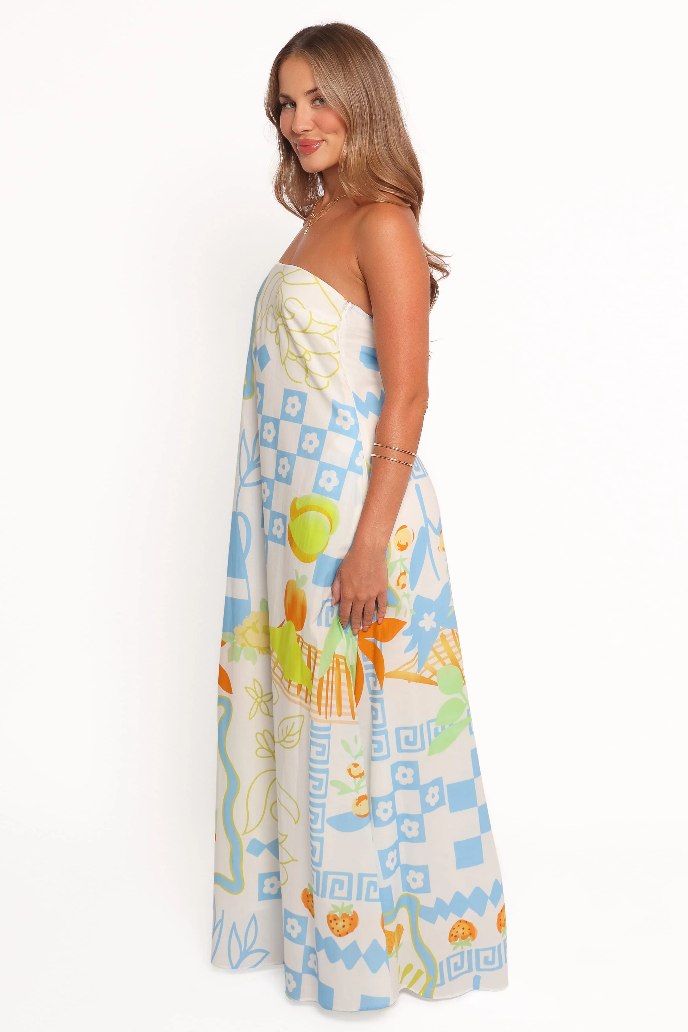 Kaelani Strapless Maxi Dress - Multi Print - Image 3