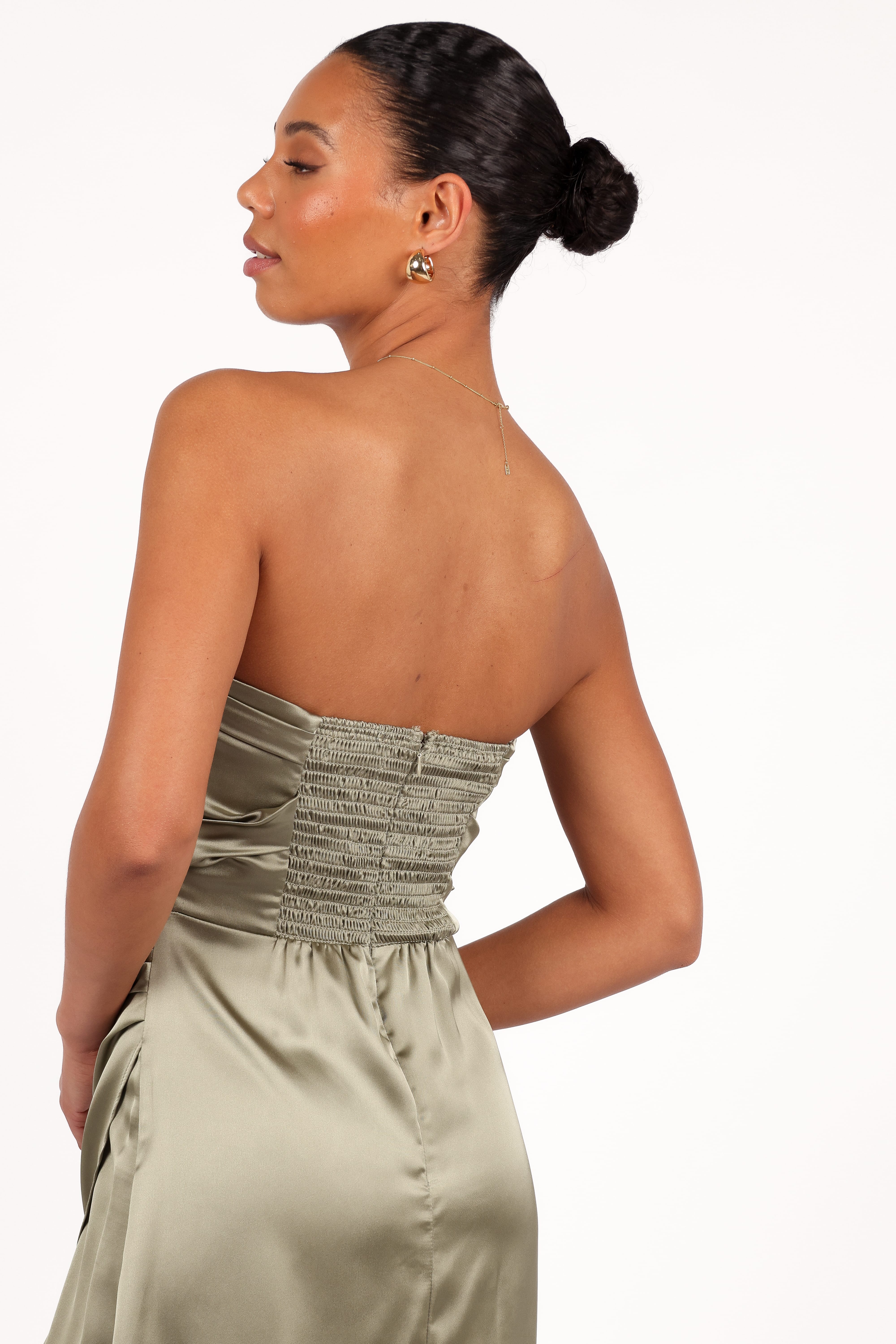 Kara Strapless Maxi Dress - Olive - Image 5