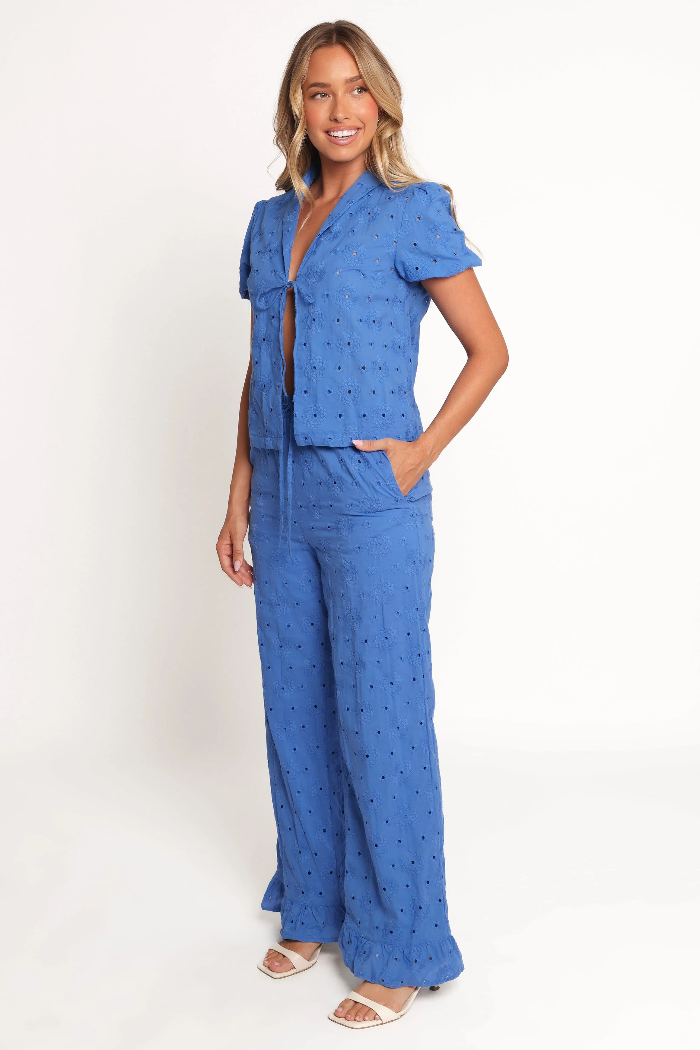 Katya Embroidered Pants - Cobalt - Image 4