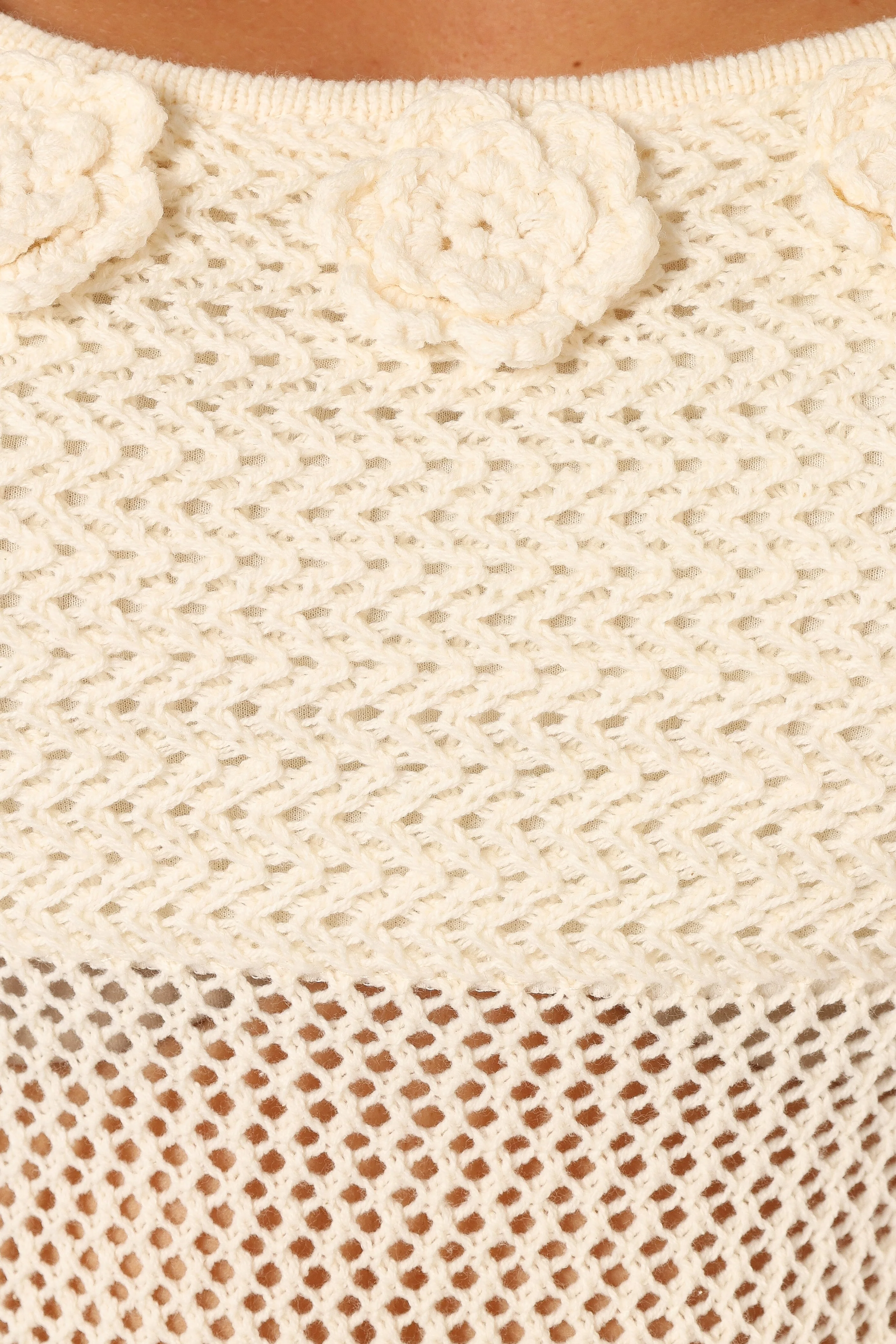 Kayla Knit Mini Dress - Cream - Image 11
