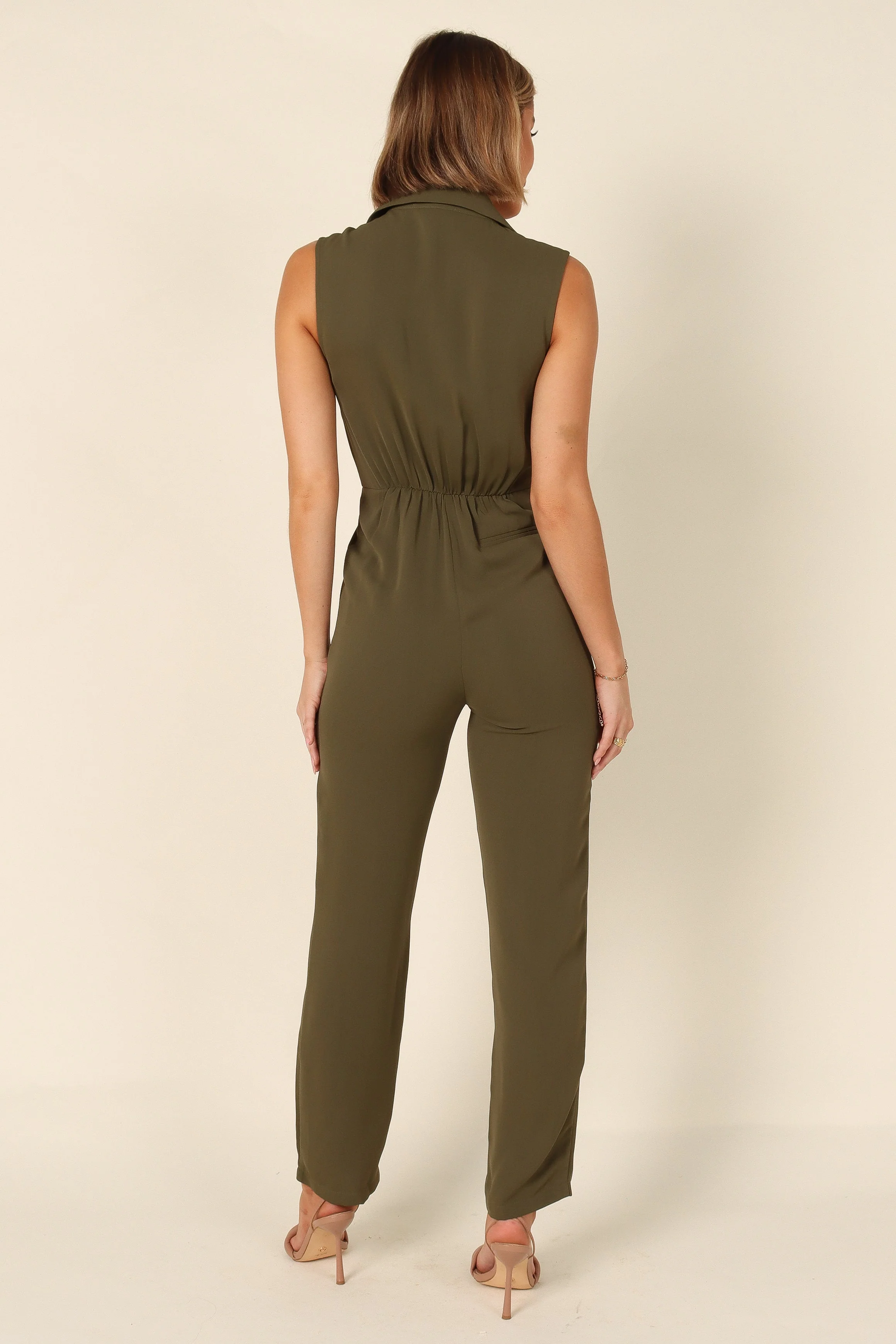 Kayne Sleeveless Jumpsuit - Olive - Image 3