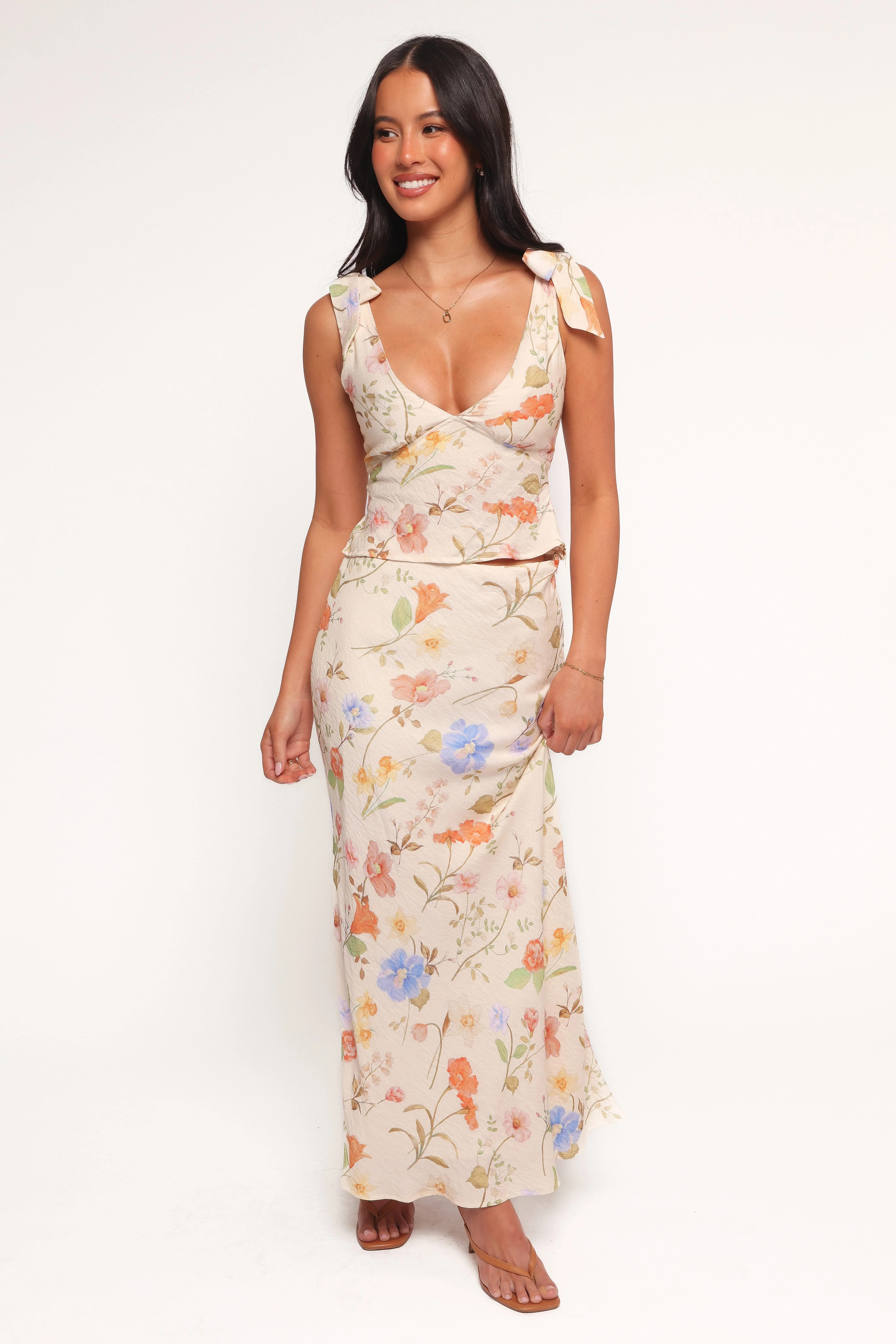 Kedra Tie Shoulder Top - Floral - Image 2