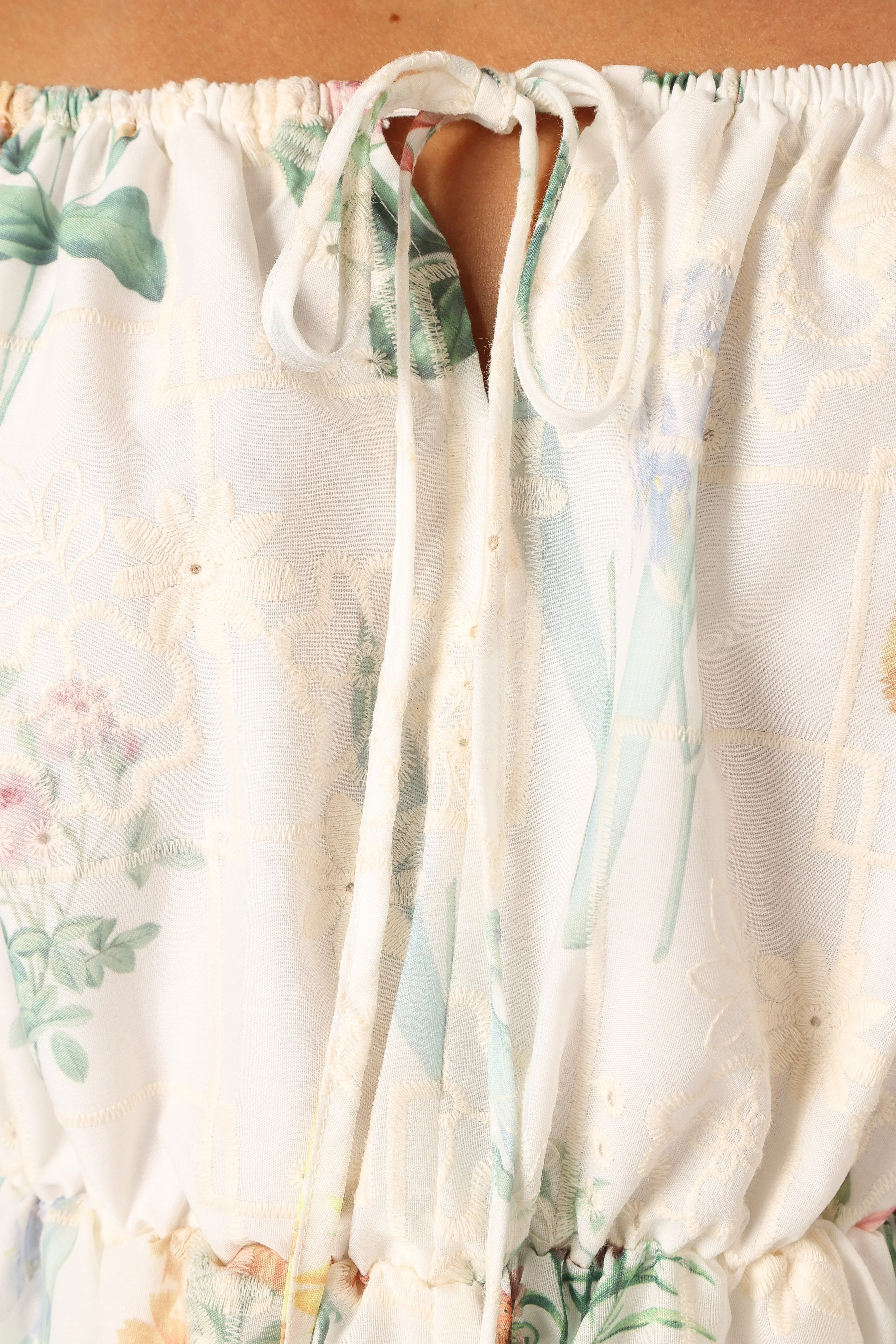 Keleigh Off Shoulder Playsuit - White Floral - Image 9