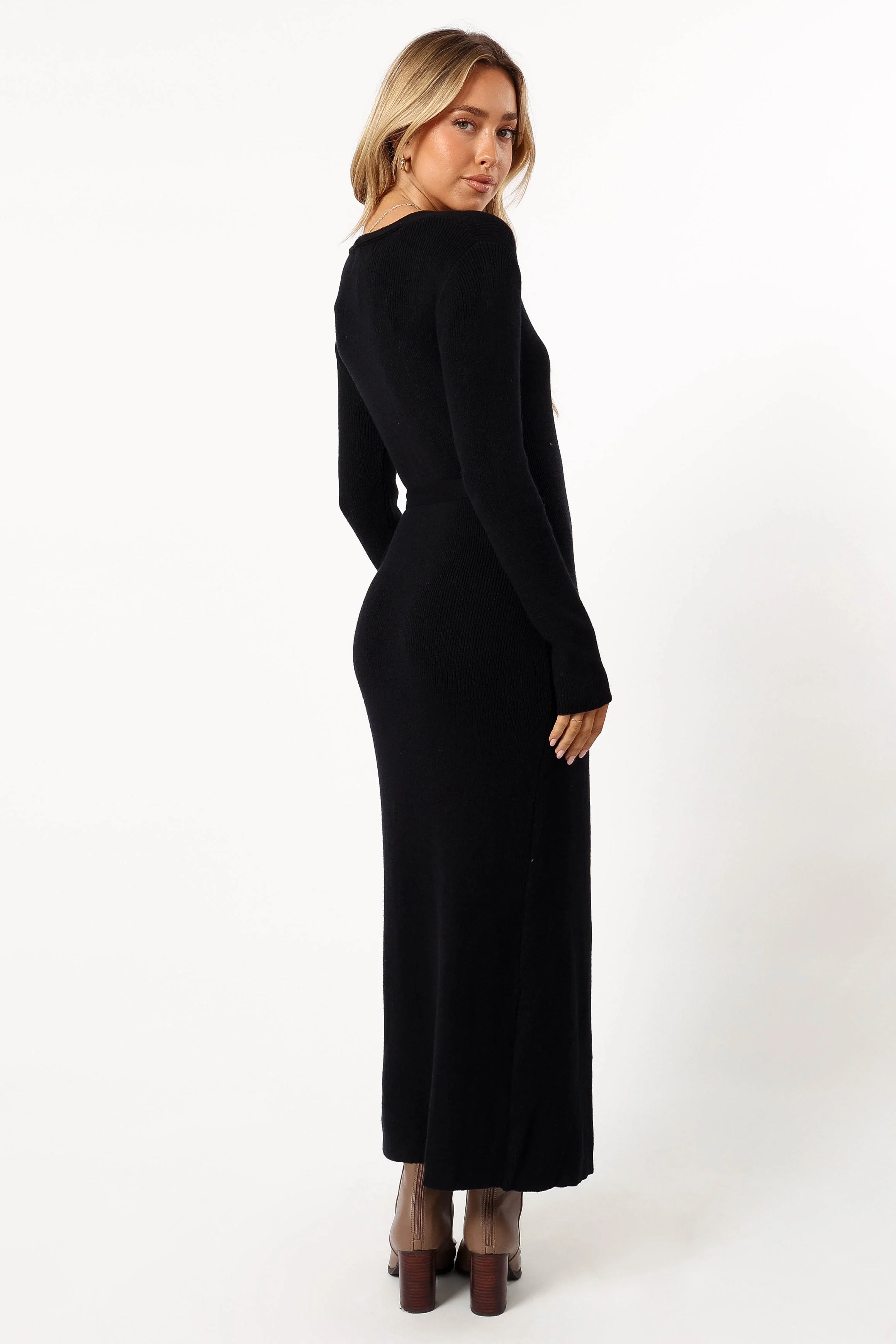 Kellan Wrap Midi Dress - Black - Image 5