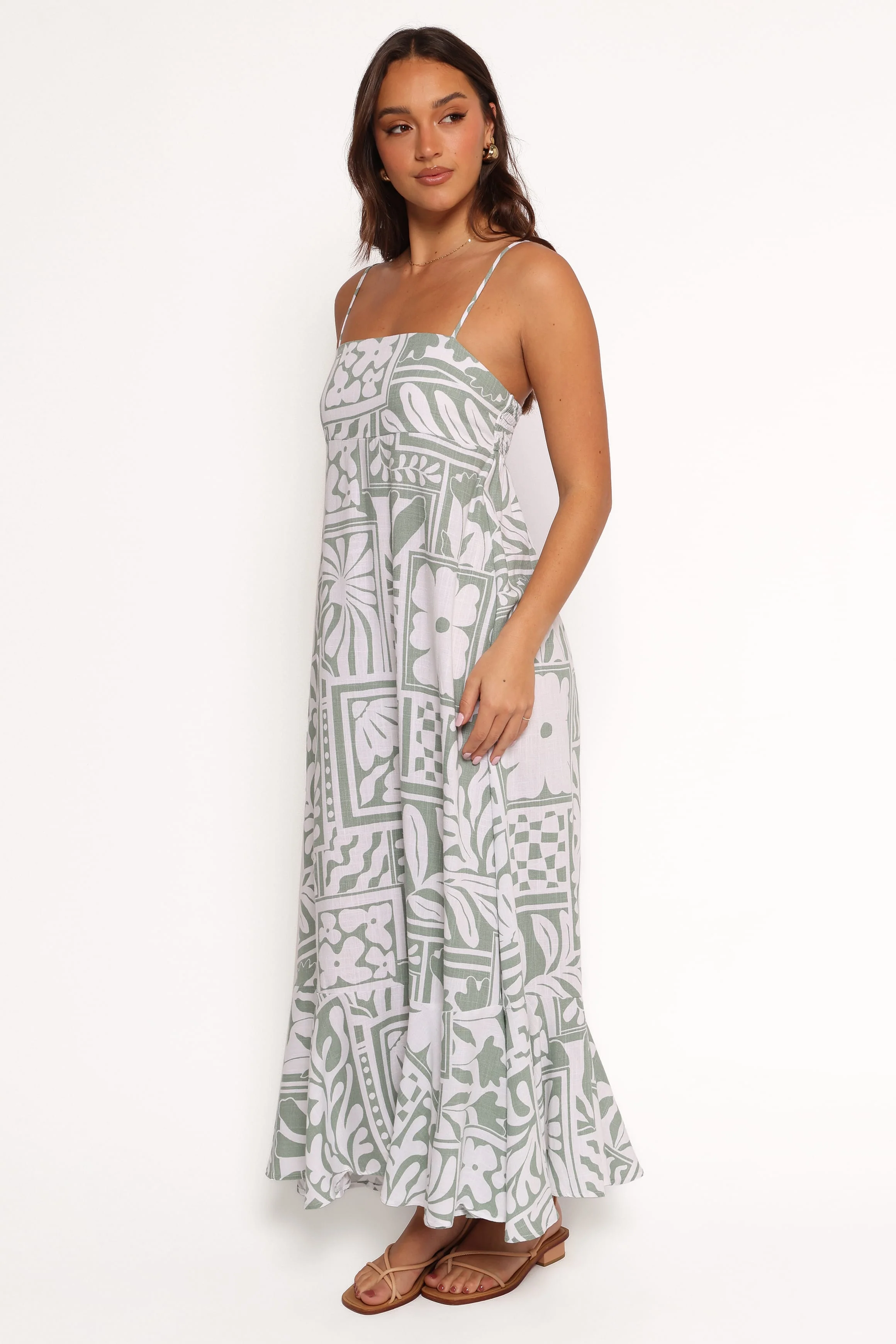 Kelsie Midi Dress - Sage Print - Image 3