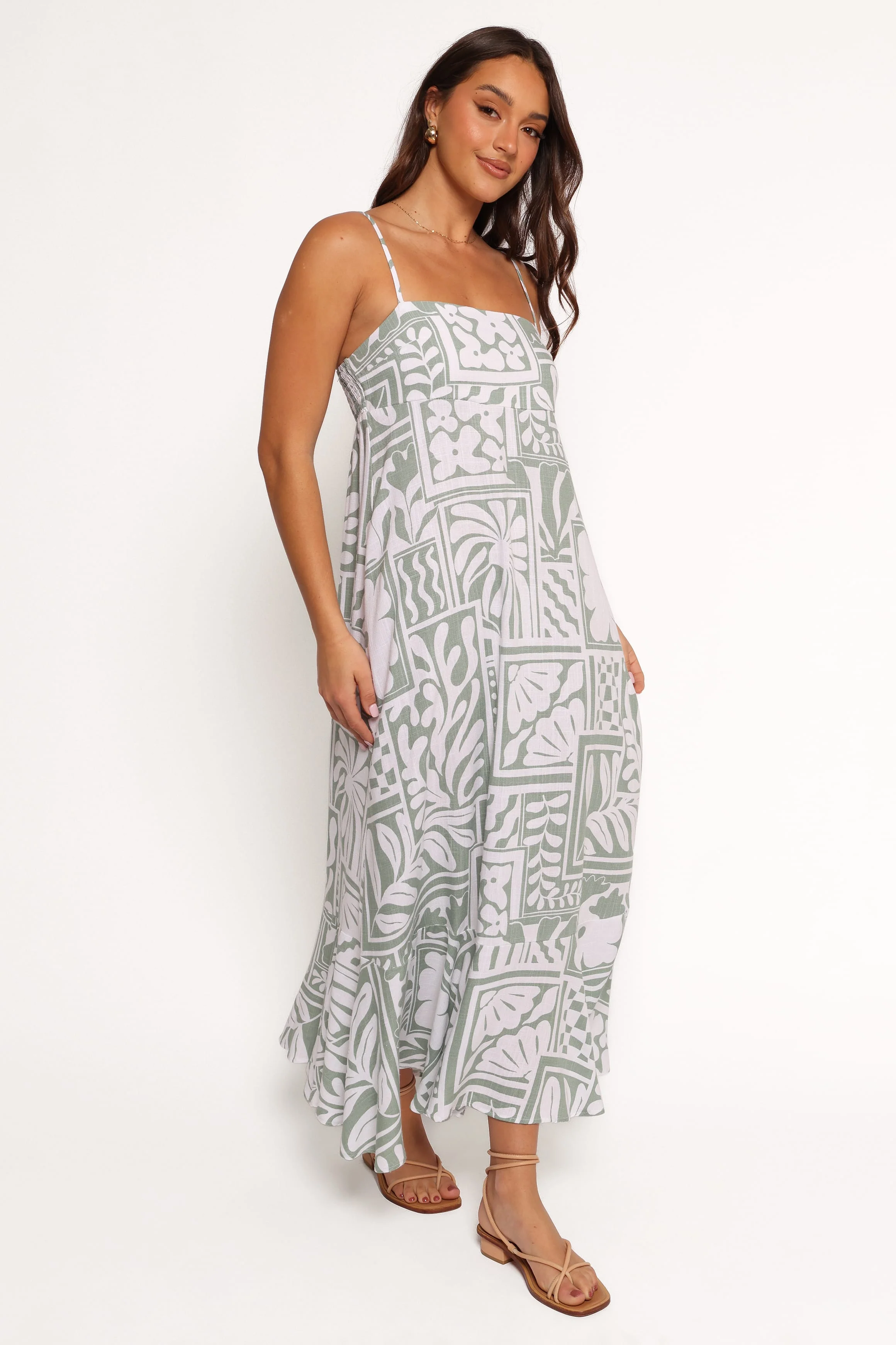 Kelsie Midi Dress - Sage Print - Image 5