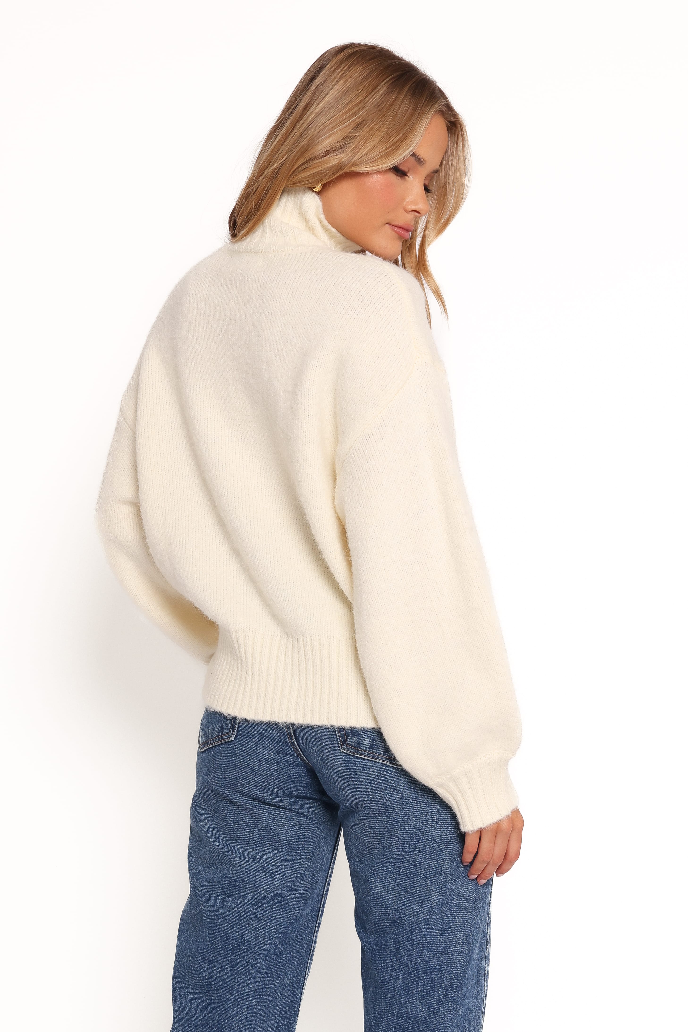 Kelso Flower Embroidery Knit Sweater - Cream - Image 4