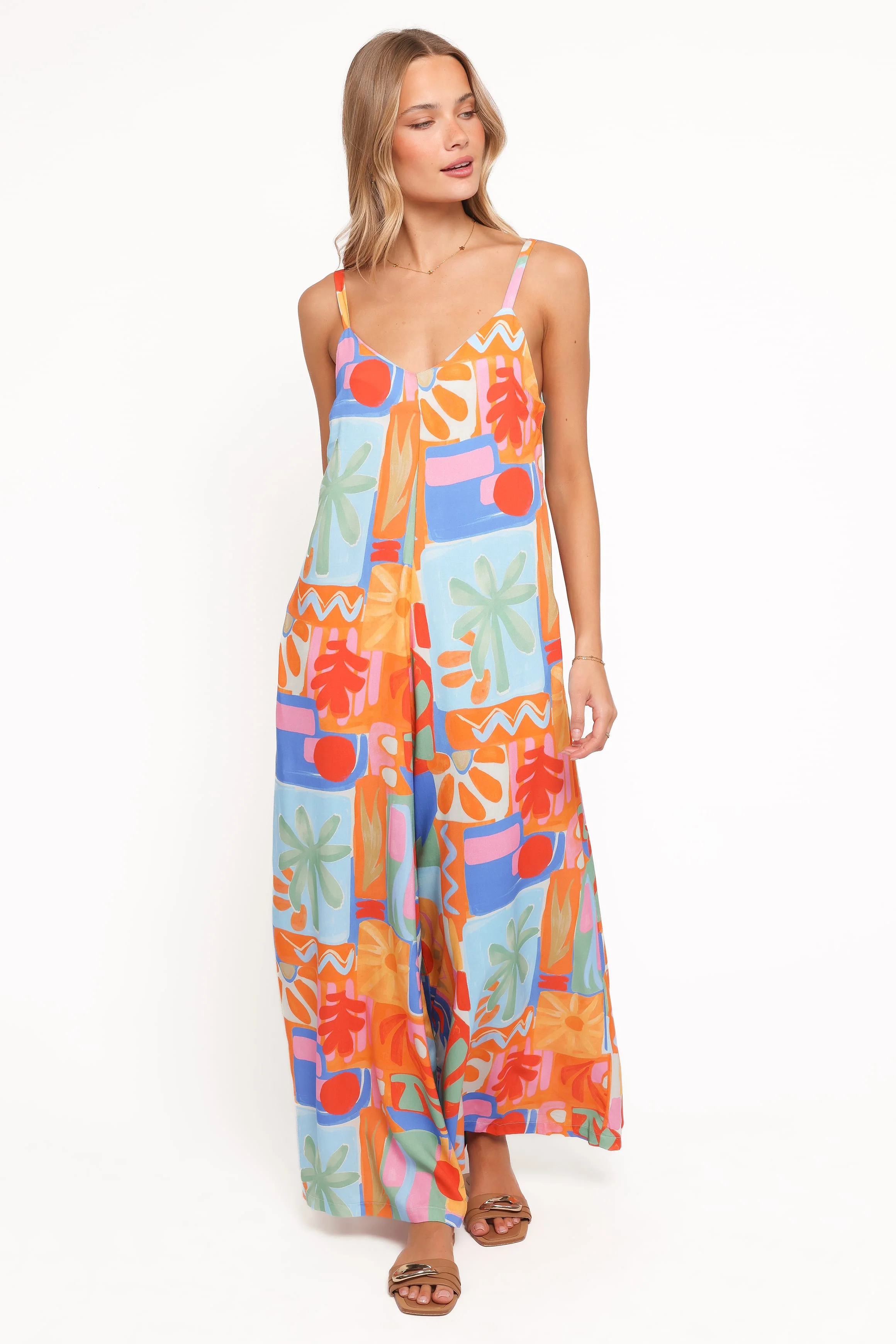 Kiki Wide Leg Jumpsuit - Orange Colorwave - Image 5