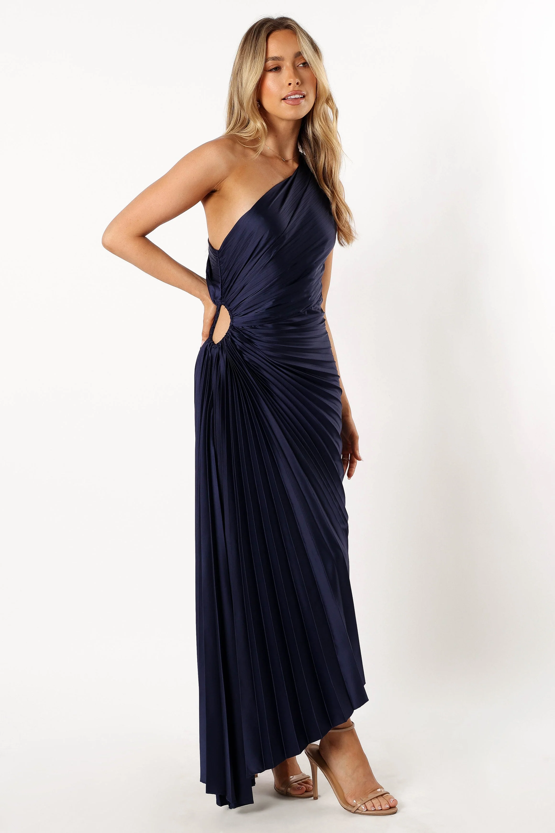 Kleo One Shoulder Maxi Dress - Navy - Image 3