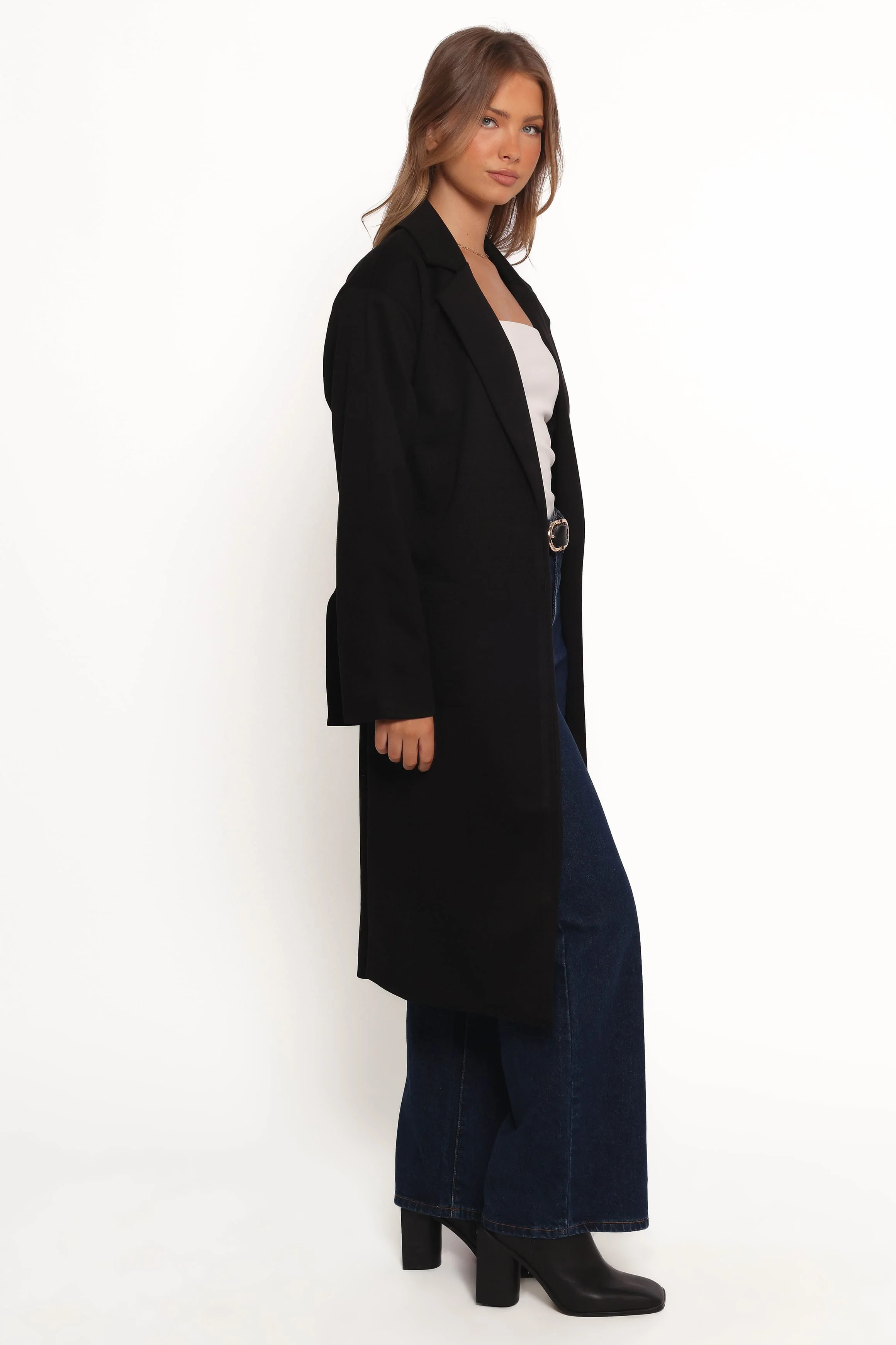 Kloss Tie Front Long Coat - Black - Image 7
