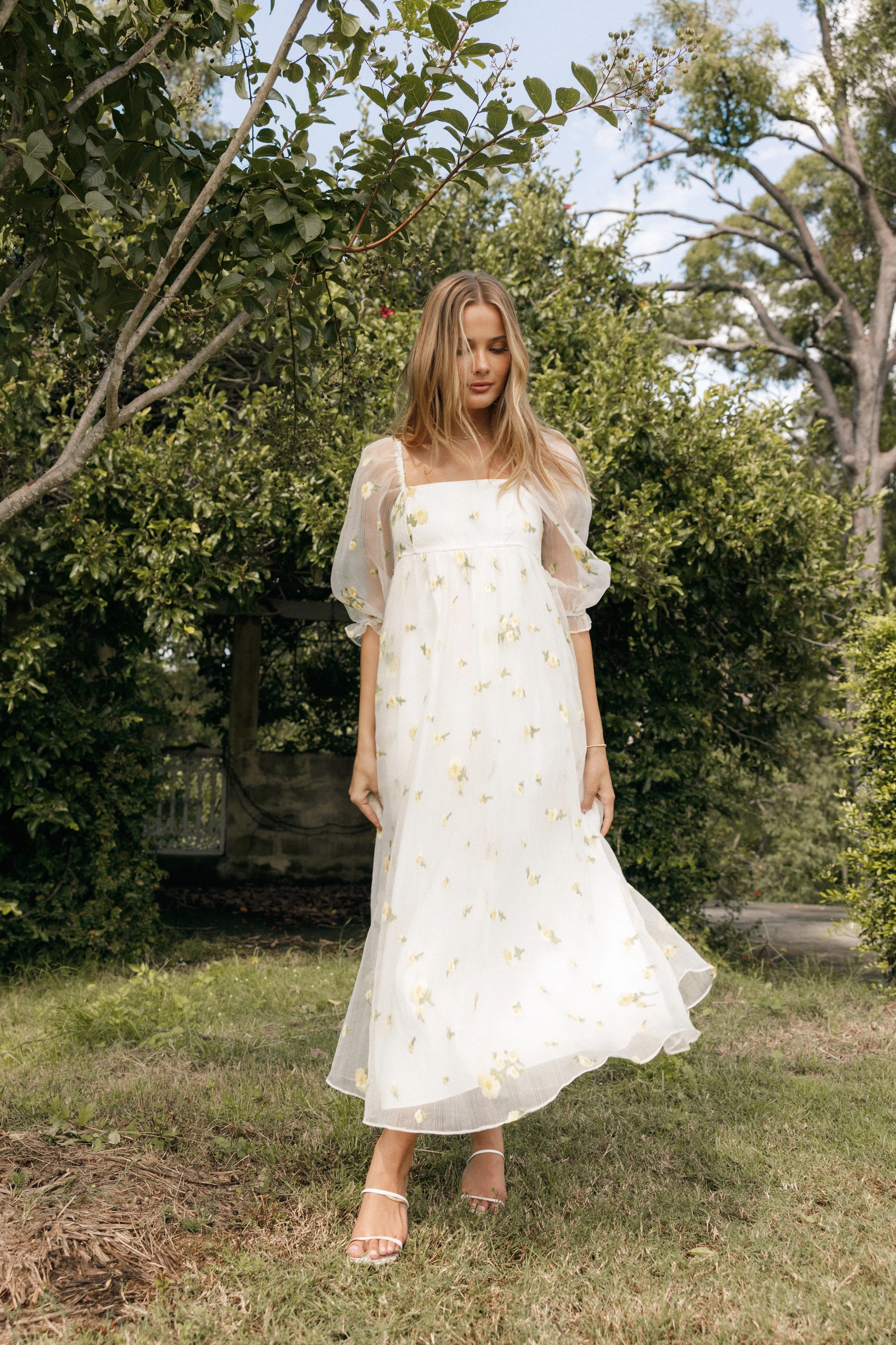 Kordyn Maxi Dress - White Yellow Floral - Image 2