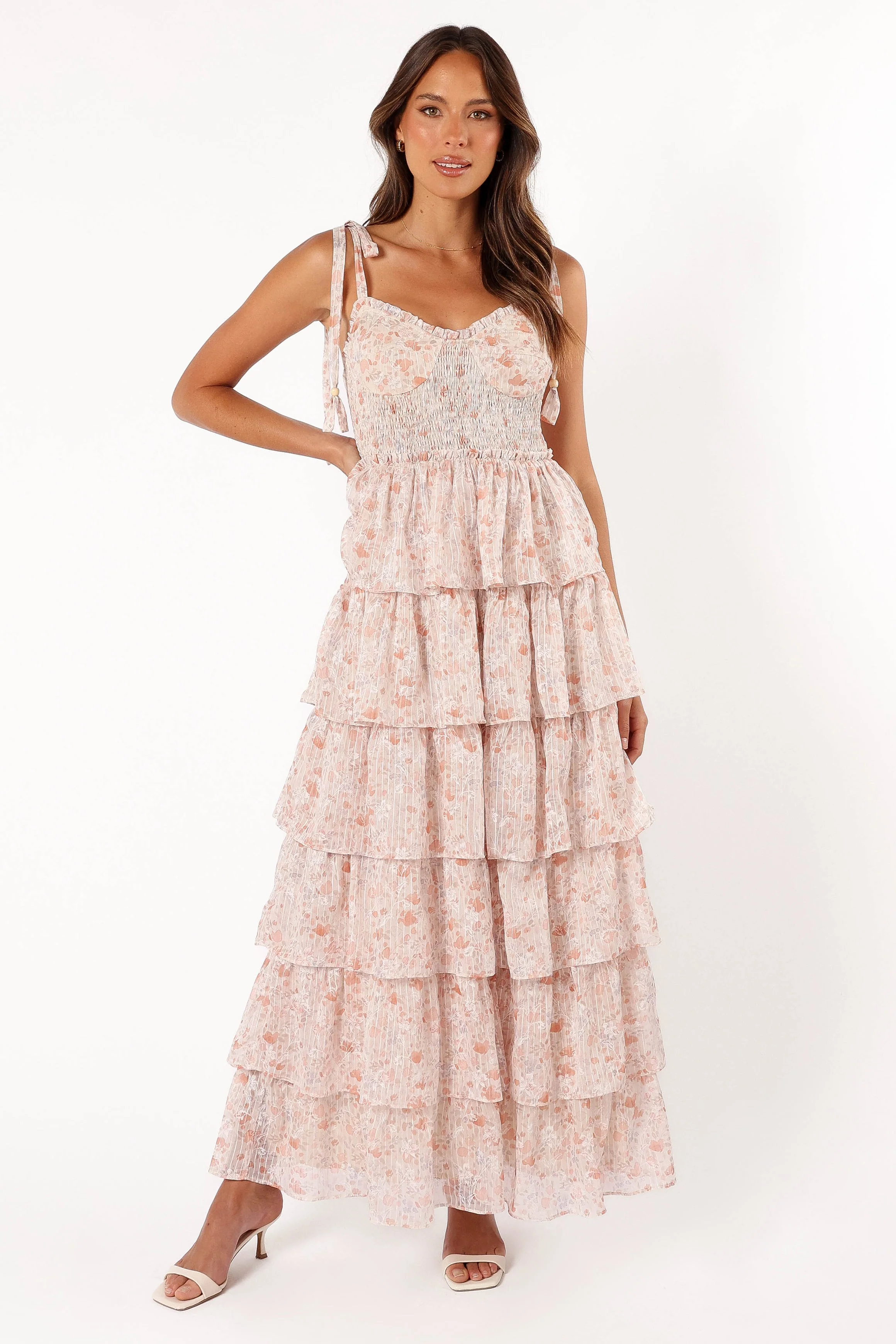Kristah Maxi Dress - Peach Floral - Image 3